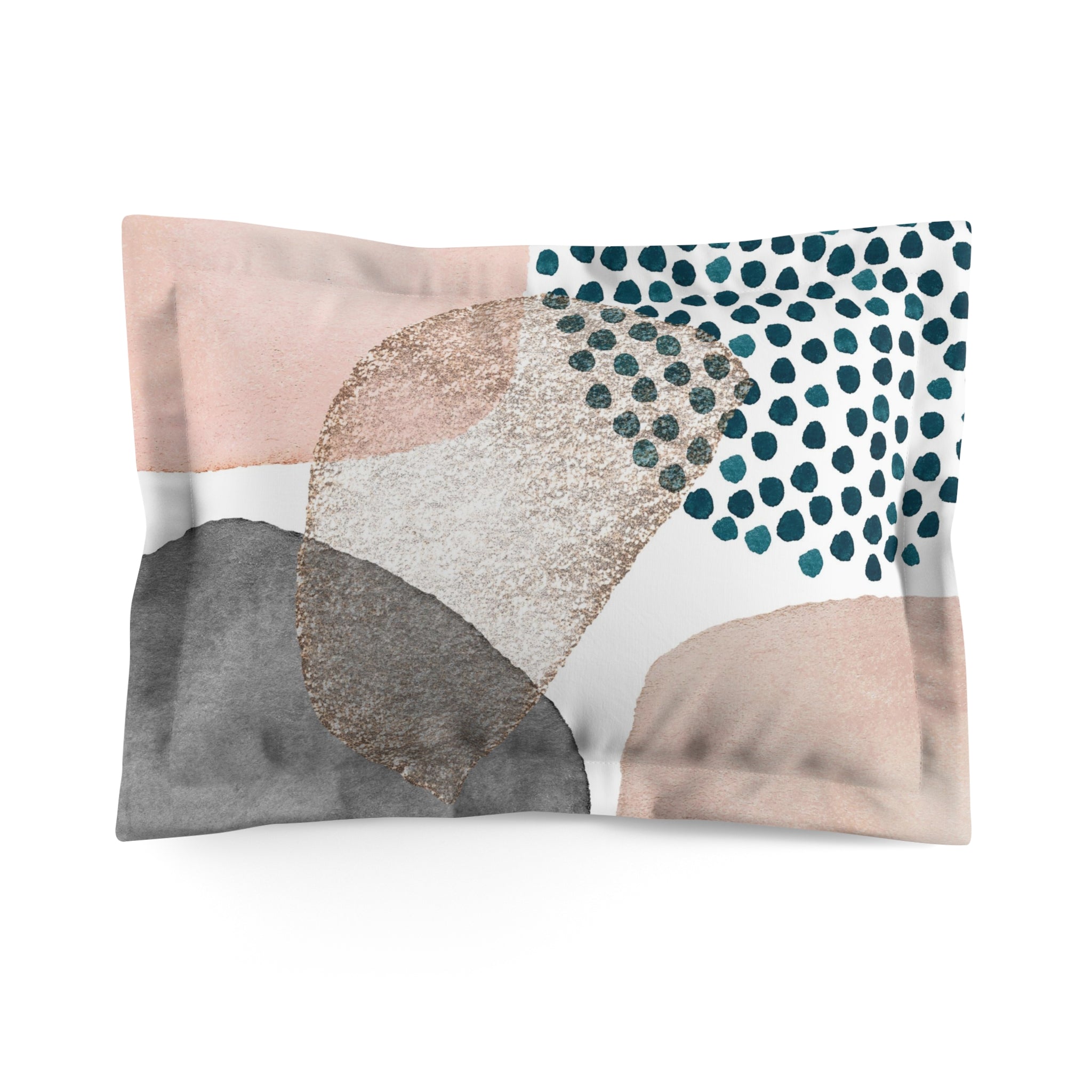 Bedding Pillow Sham | Modern Blush Pink, White Beige, Grey Blue