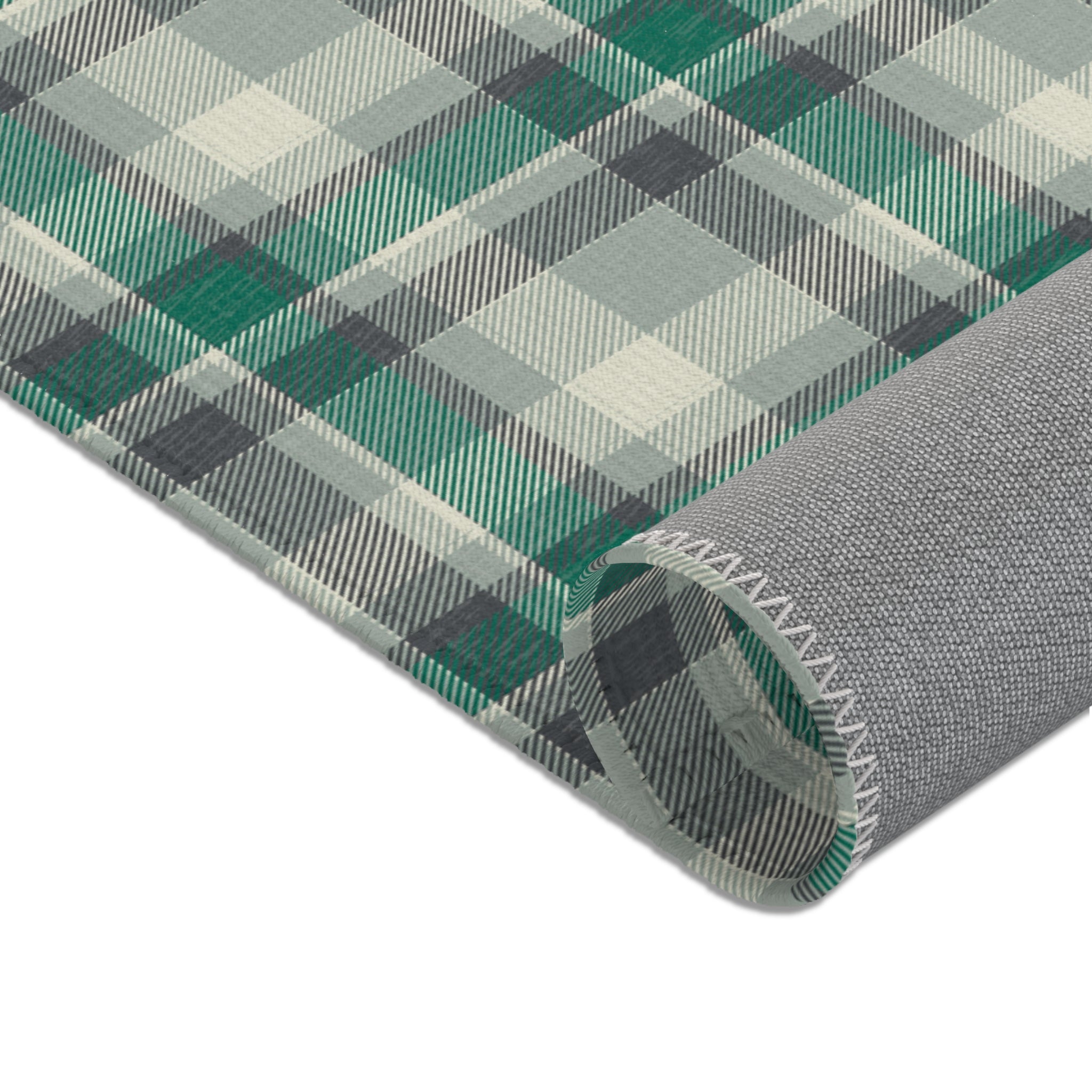 Plaid Area Rug | Sage Green, Green Checkered Rug