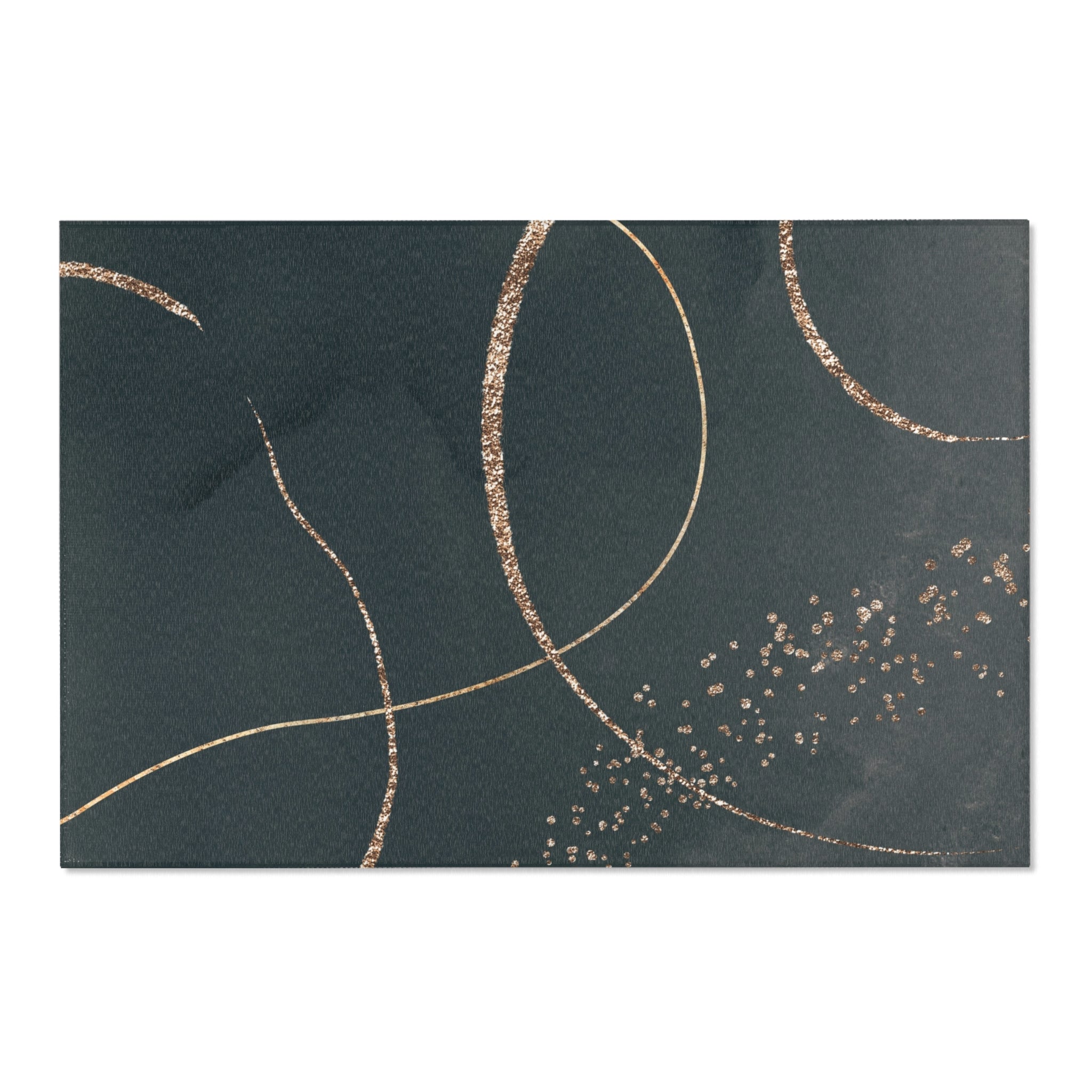 Abstract Boho Area Rug | Dark Grey, Muted Gold Beige Watercolor