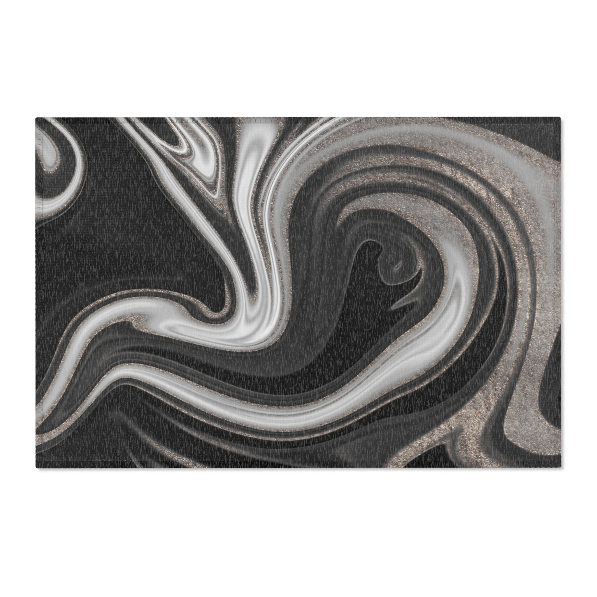 Abstract Large Area Rug | Modern Rug, Black Grey White