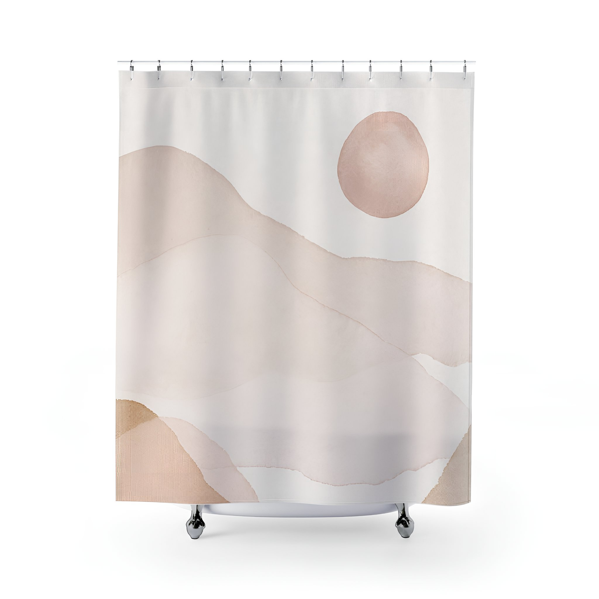 modern boho fabric shower curtain