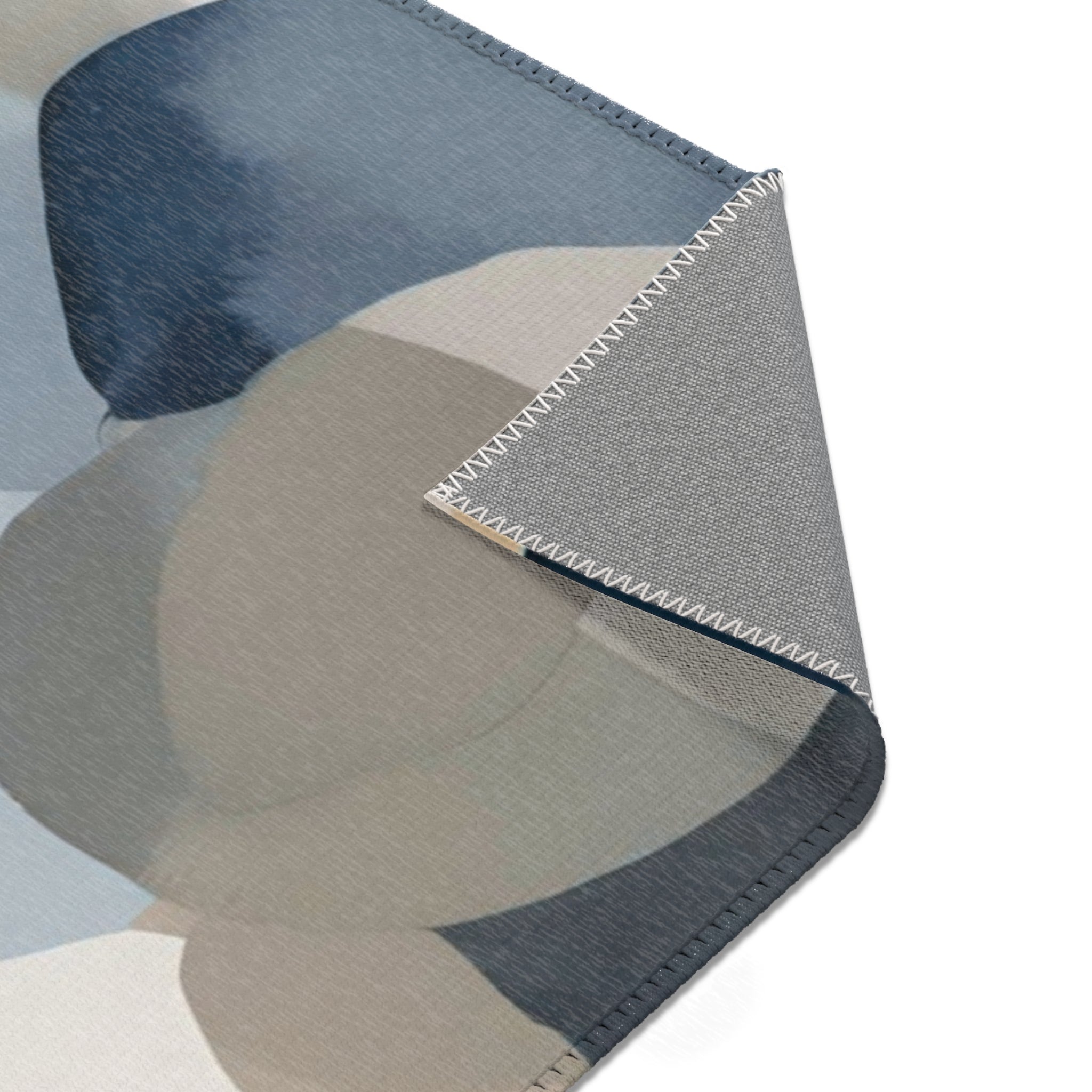 Abstract Area Rug | Sky Deni Blue, Grey Blush Pink Grey Beige Watercolor