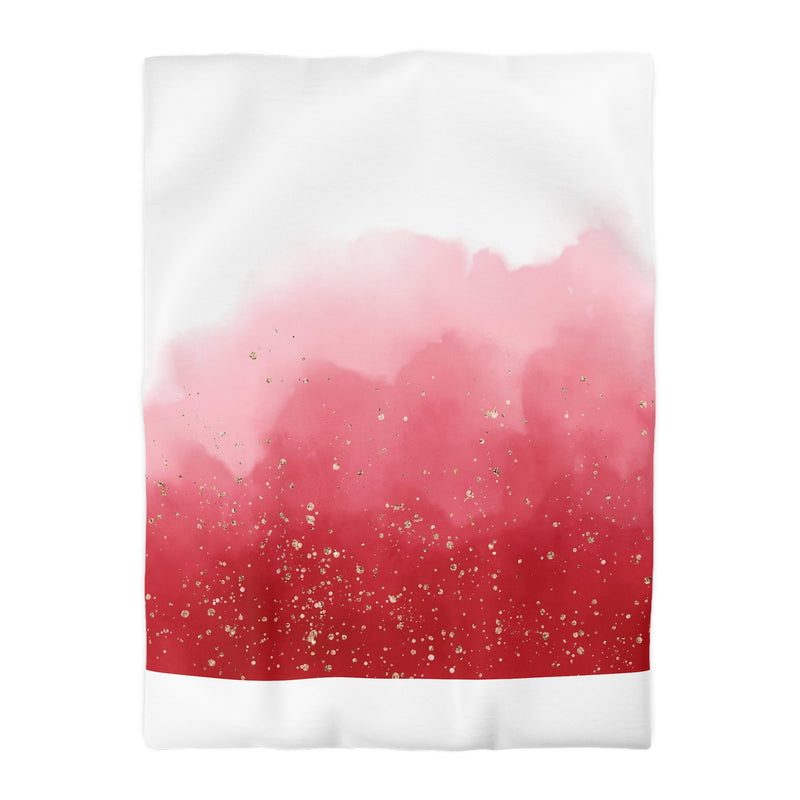Boho Duvet Cover | Red, Pink Ombre White