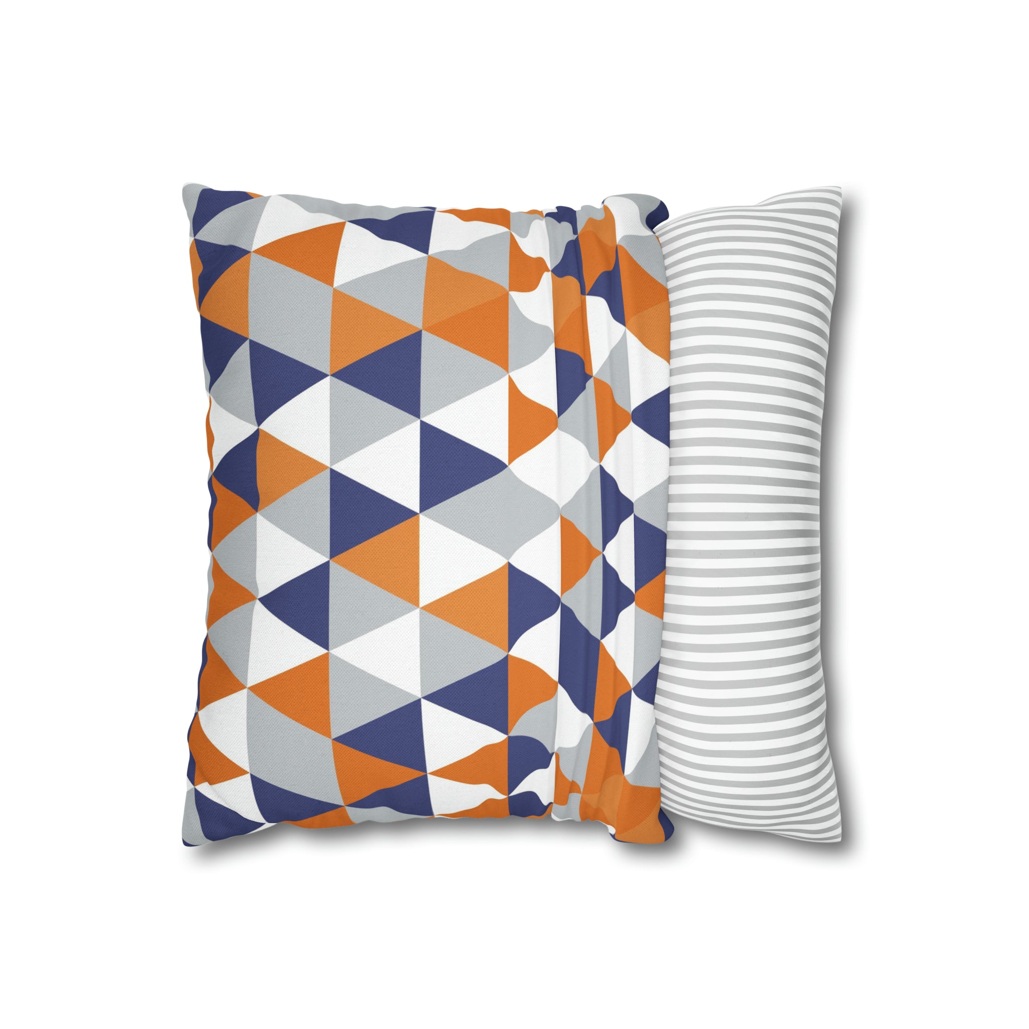 Abstract Pillow Cover | Orange Blue White Gray Geometric