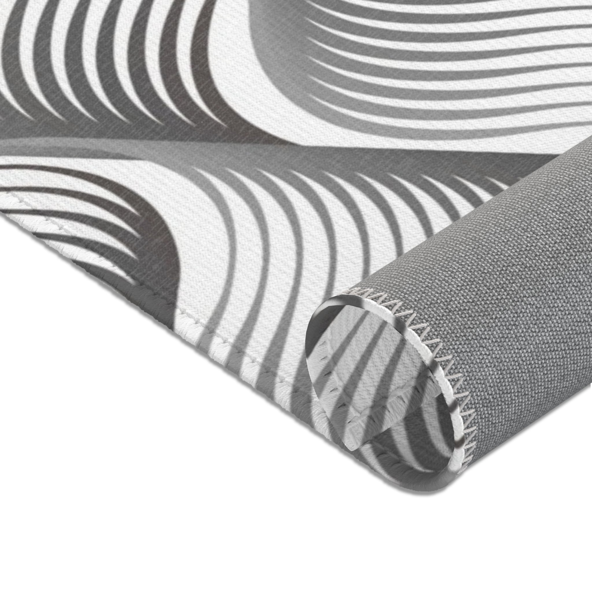 Abstract Area Rug | Grey White Pattern Rug