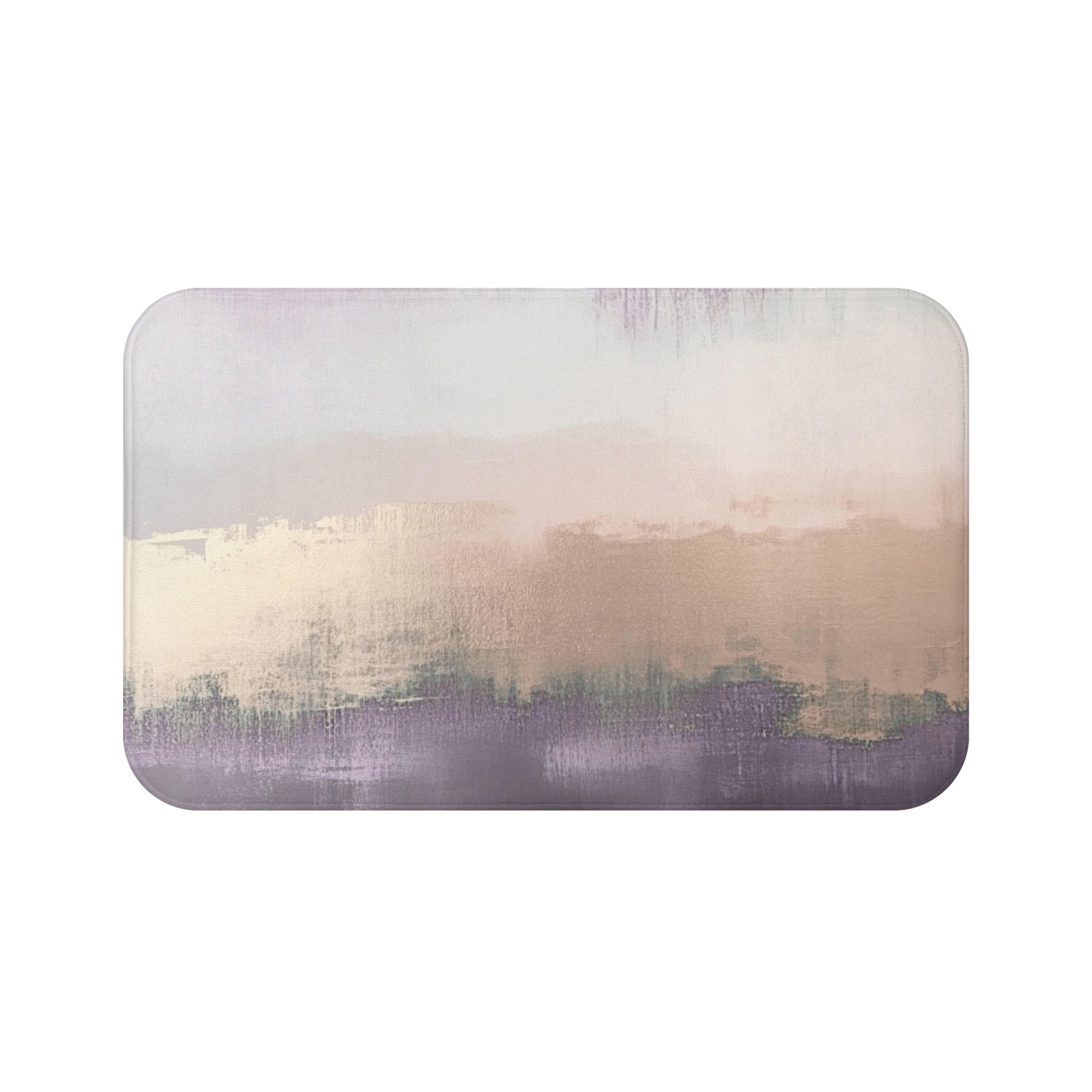 Abstract Bath Mat | Lavender Beige Watercolor Geometric Kitchen Mat