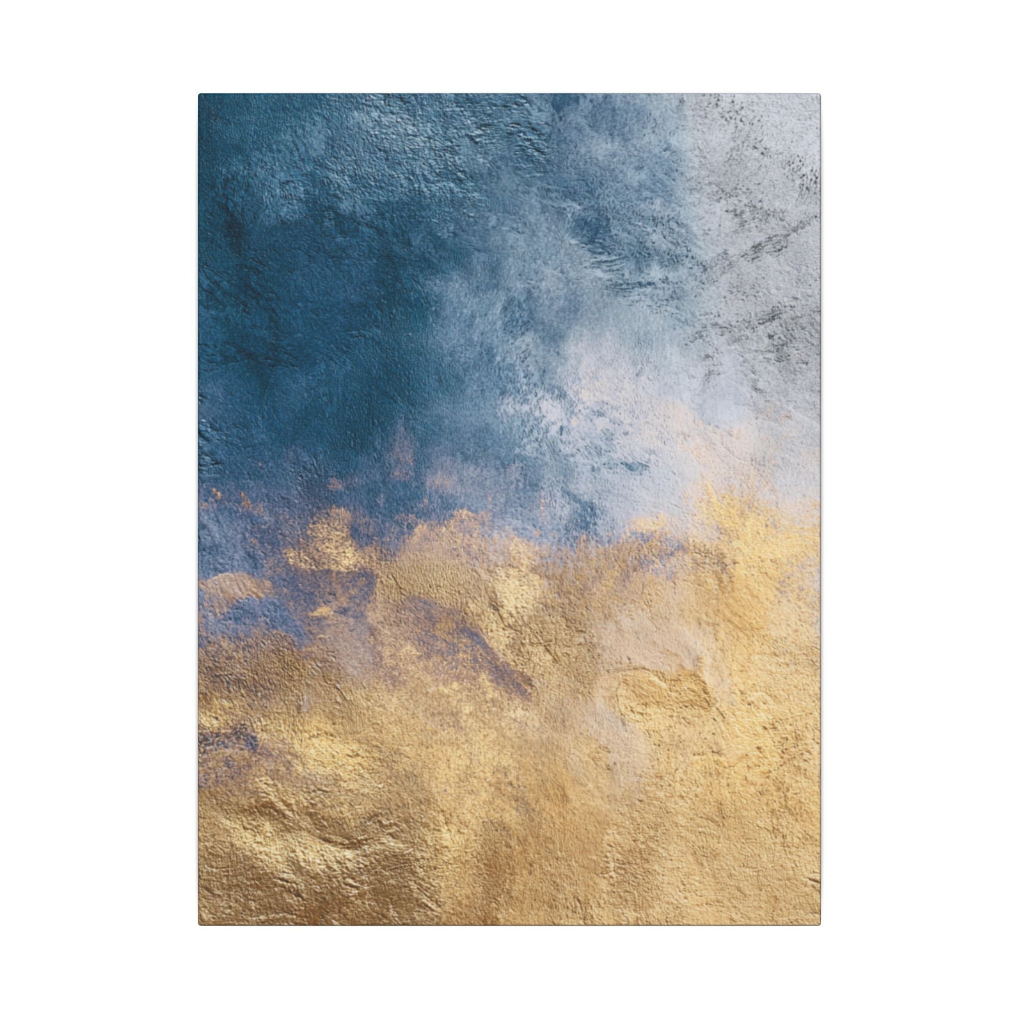 Abstract Neutral Wall Art Print | Boho Earthy Home Decor | Blue, Muted Gold Modern Organic Art
