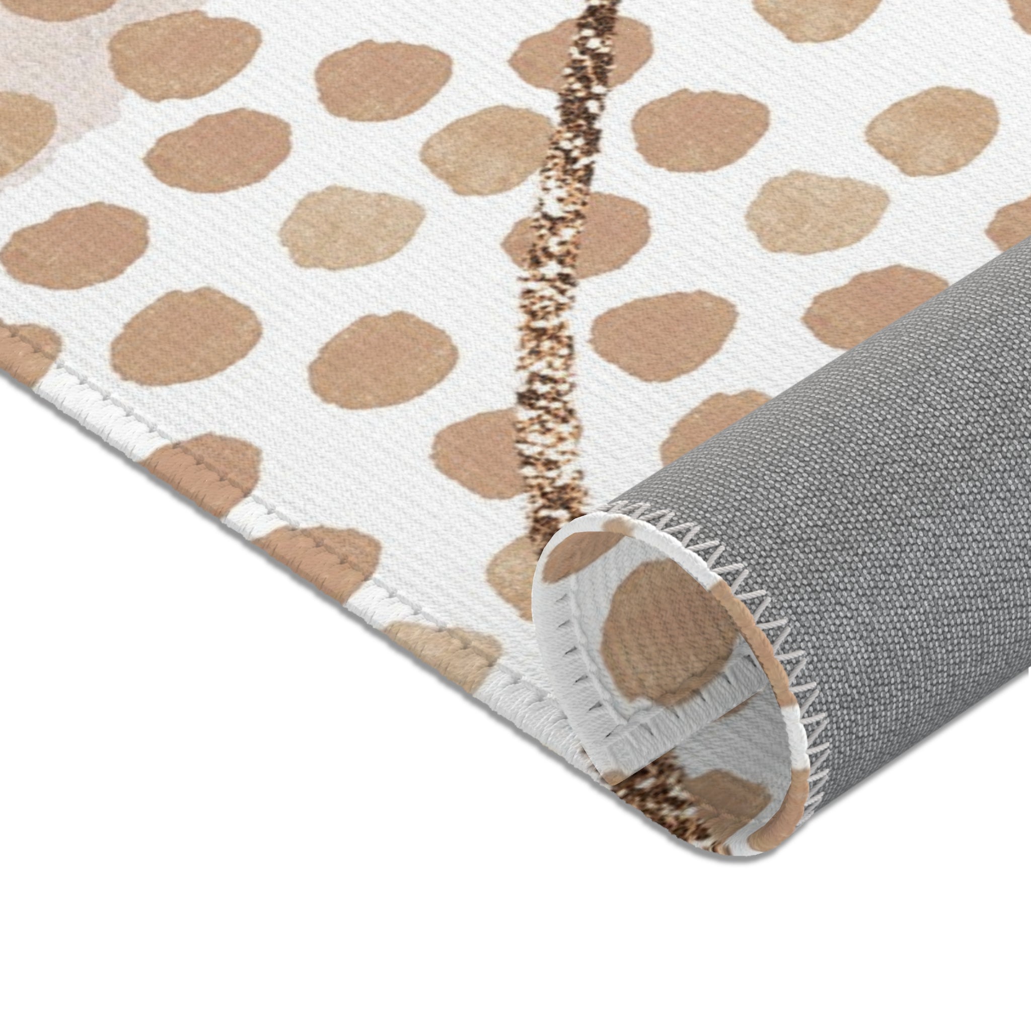 Abstract Area Rug | Watercolor Blue Burnt Orange, Beige