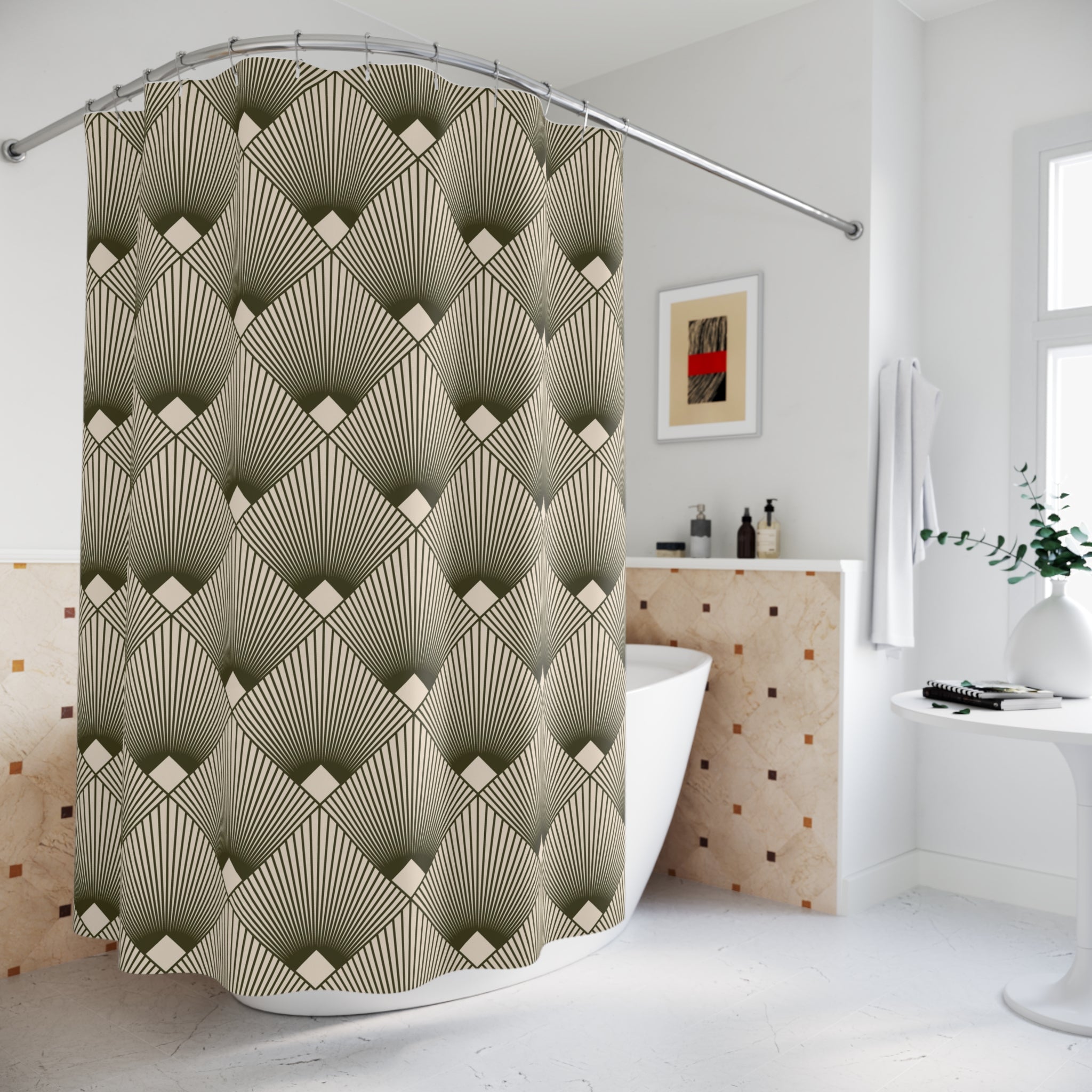 Art Deco Shower Curtain | Geometric Art Nouveau