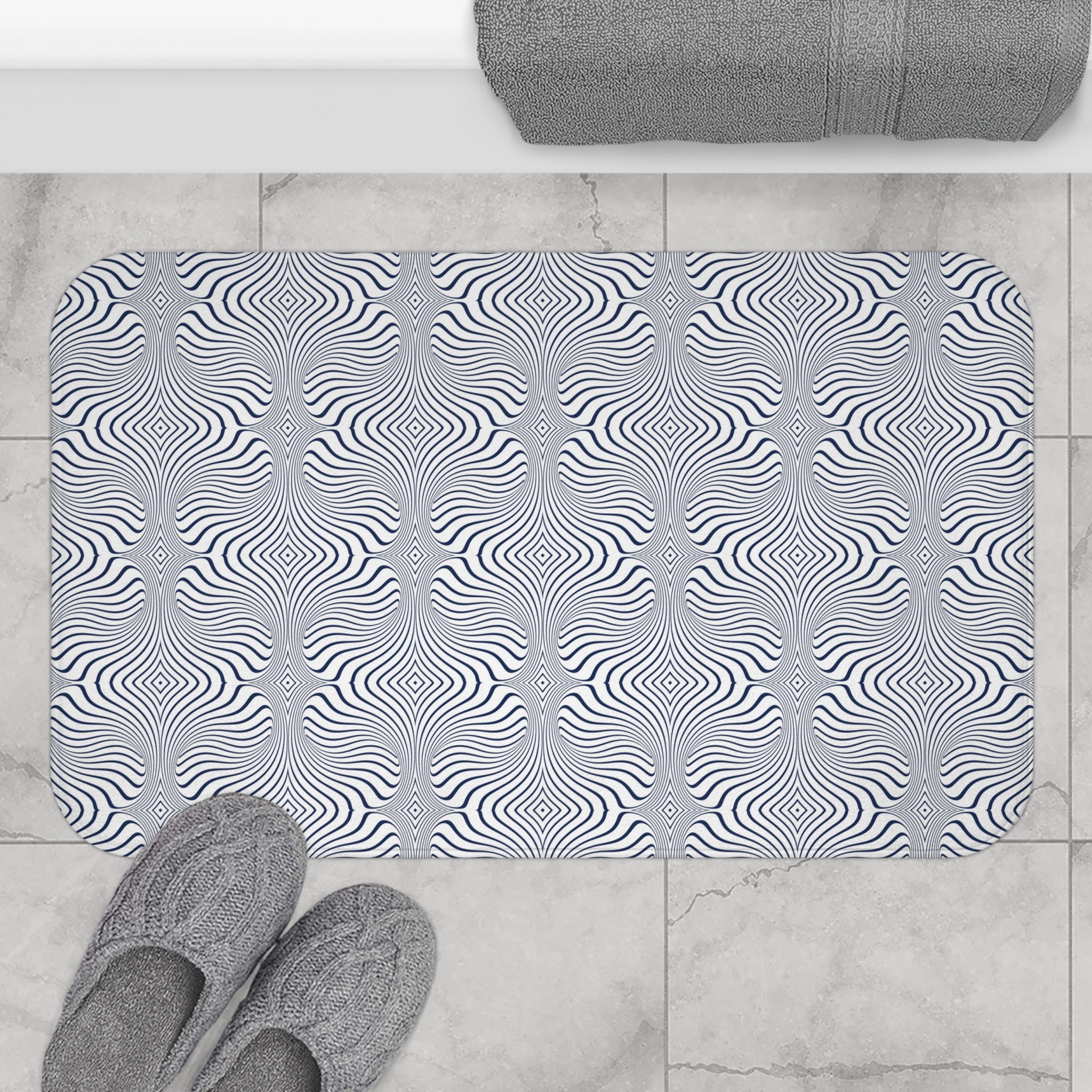 Art Deco Bath Mat | Line Art Geometric Kitchen Mat