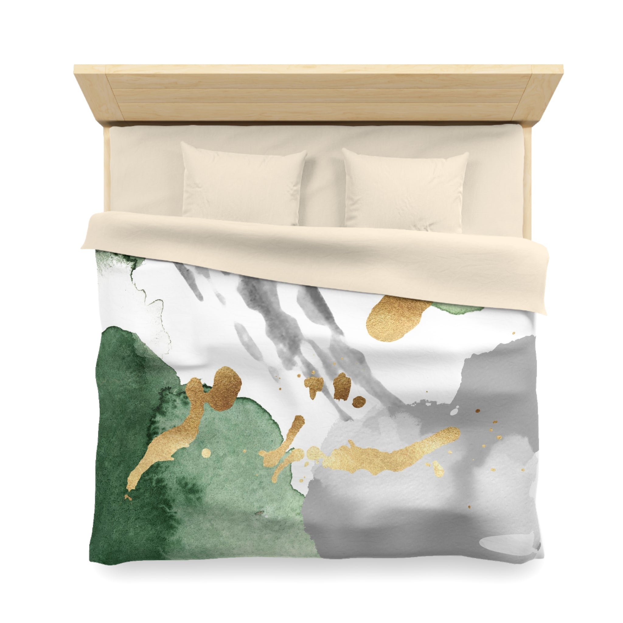 Abstract Duvet Cover | White Green Ombre