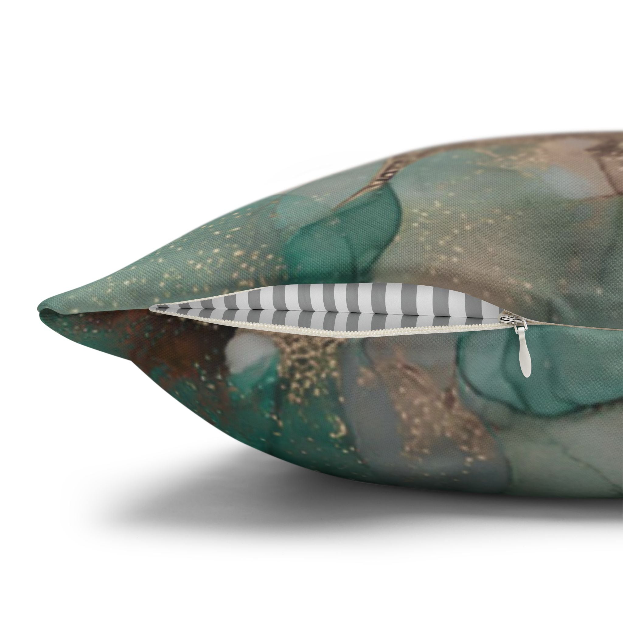 Floral Pillow Cover | Mint Green, Beige Watercolor Pillowcase