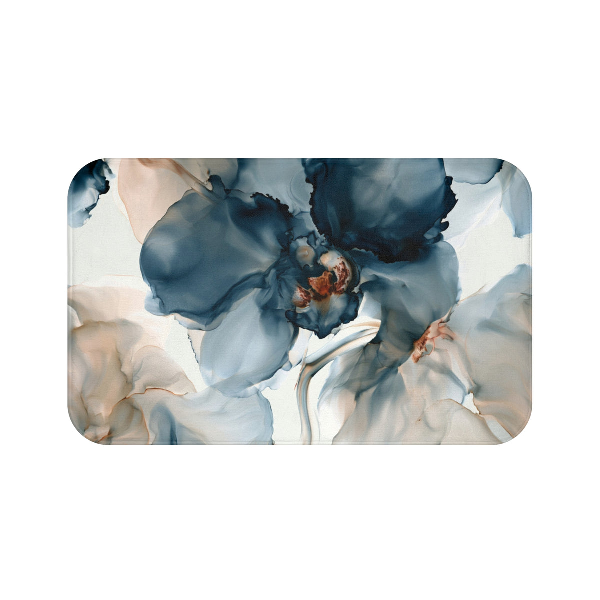a painting of blue flowers on a white background