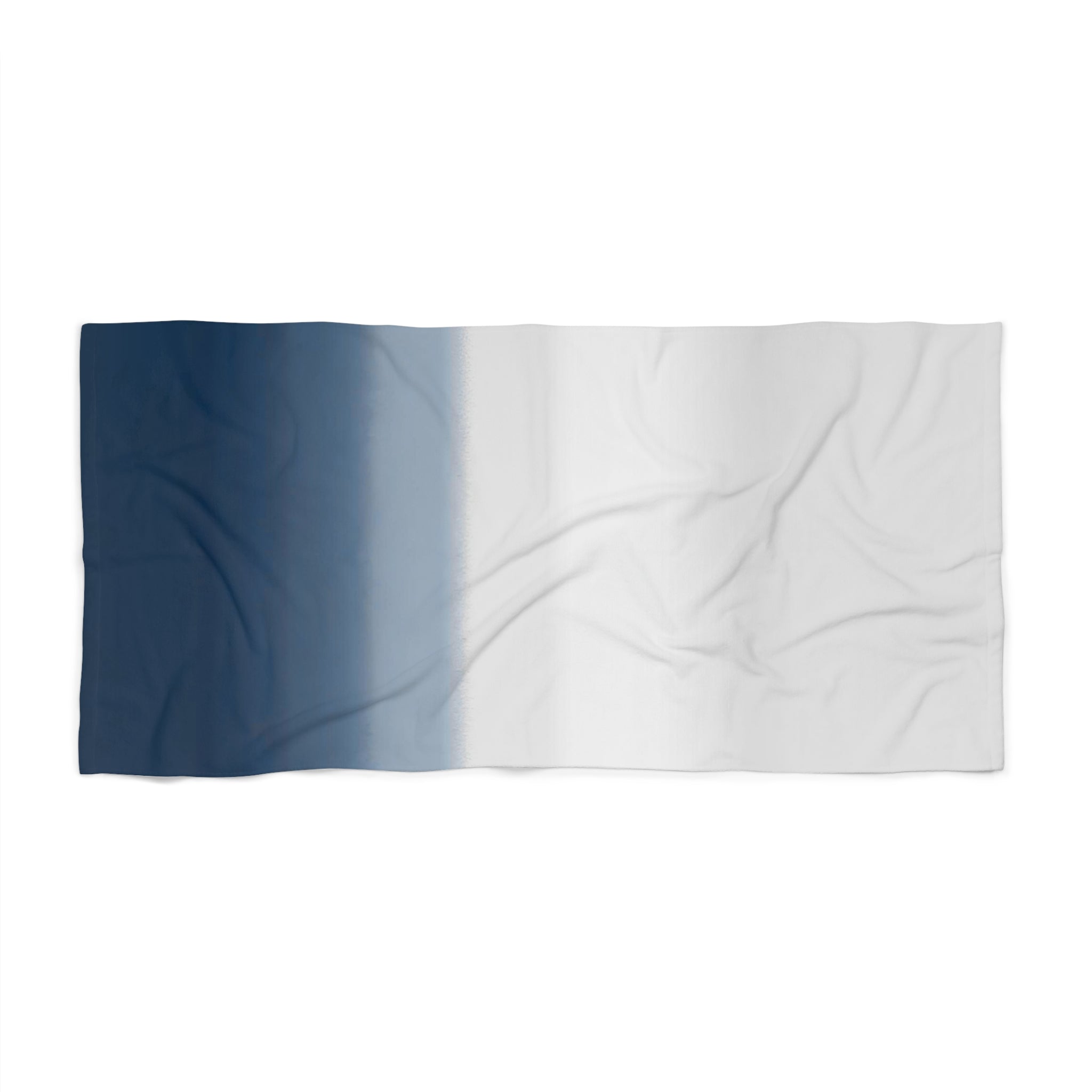 Bath, Beach, Spa Towel | Navy Blue White Grey Ombre