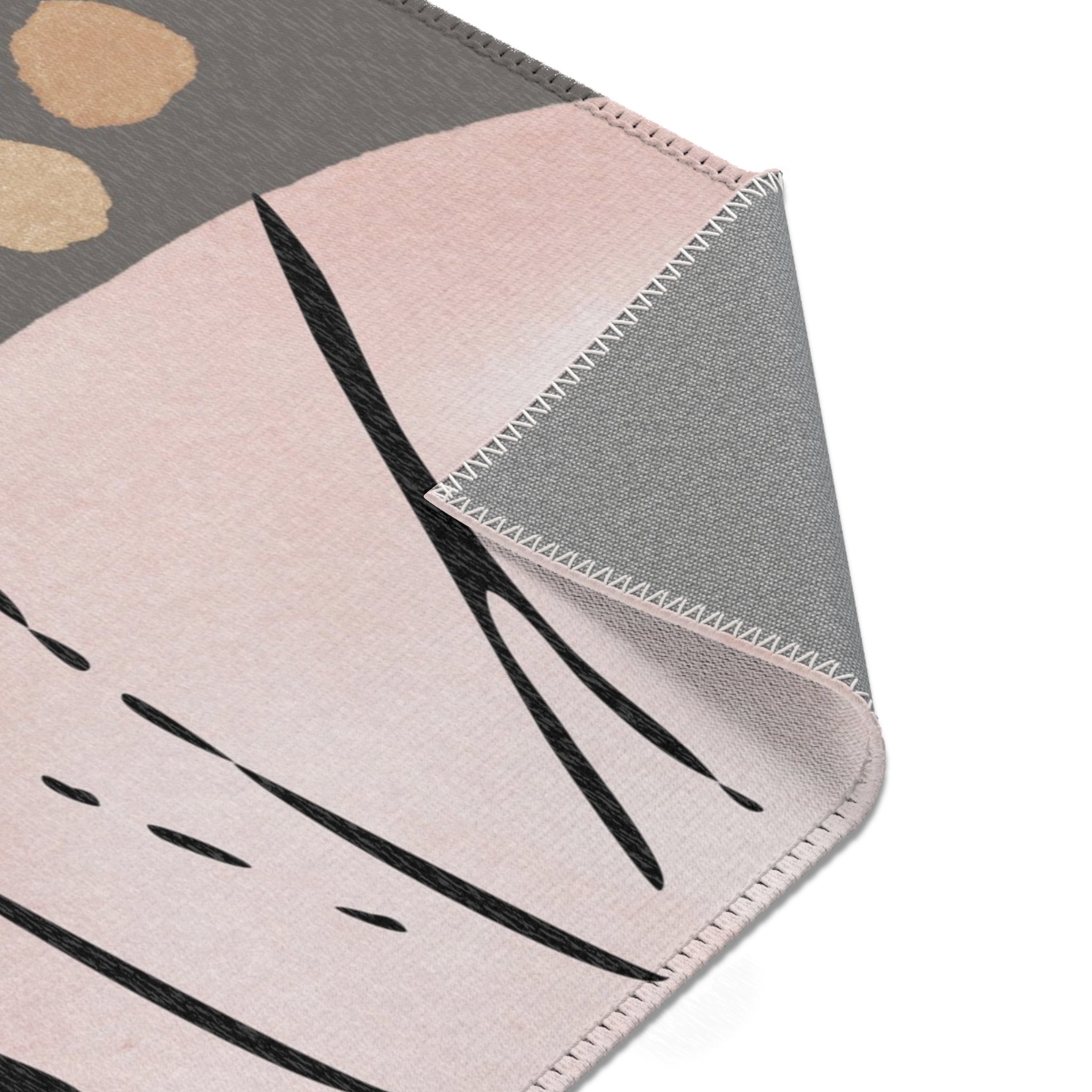 Abstract Area Rug | Blush Pink Grey Watercolor
