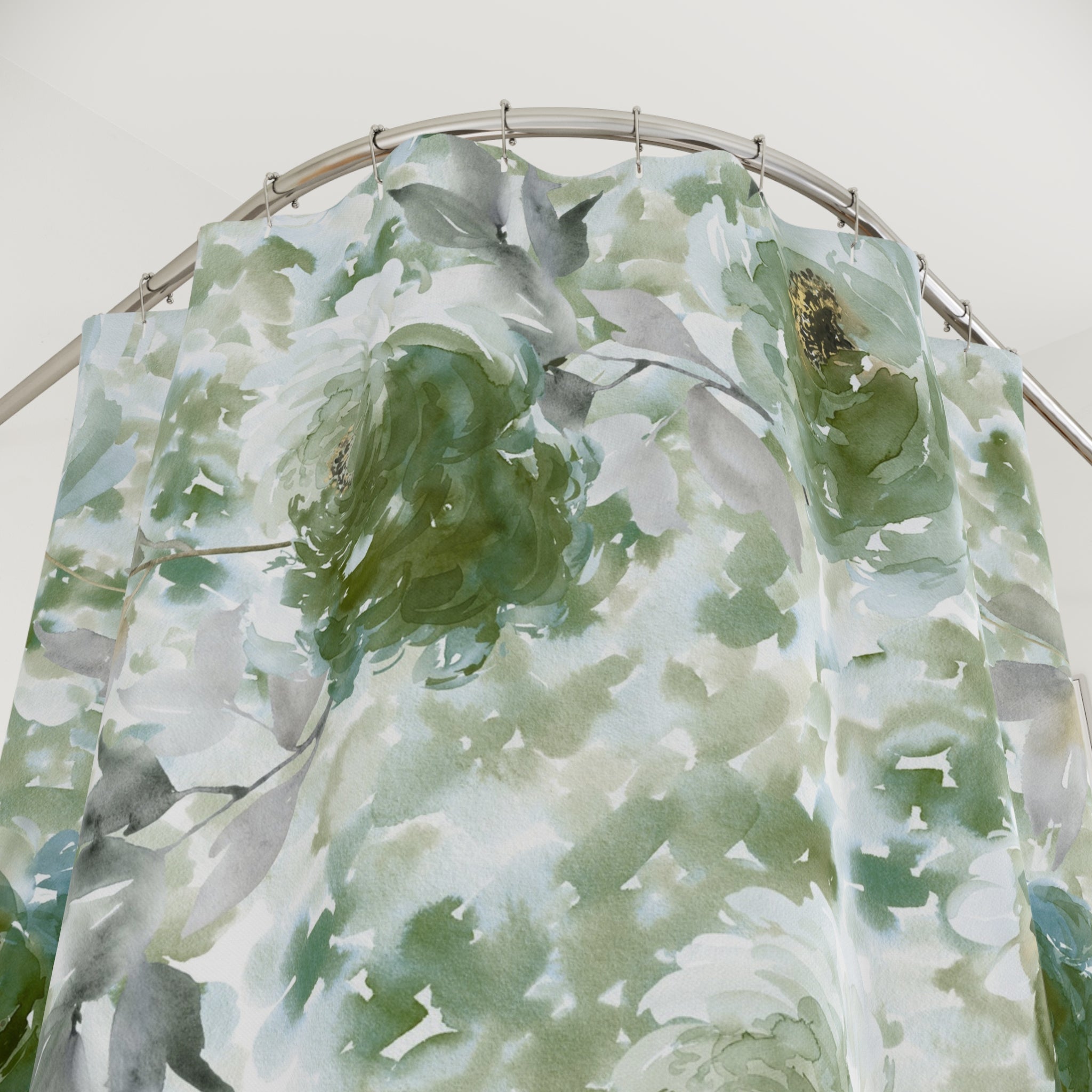 Floral Shower Curtain | Sage Green Bathroom Decor
