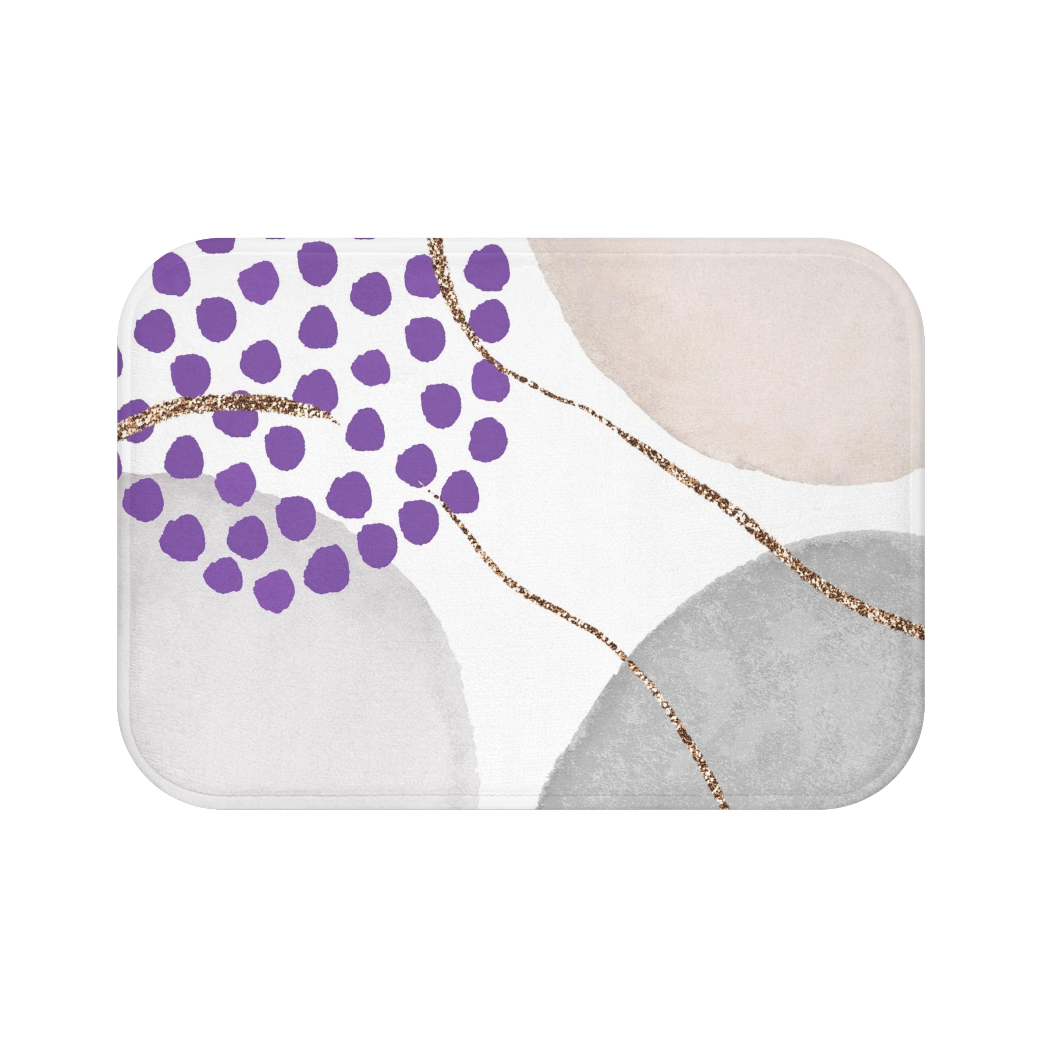 Abstract Bath Mat, Kitchen Mat | Lavender Grey, White