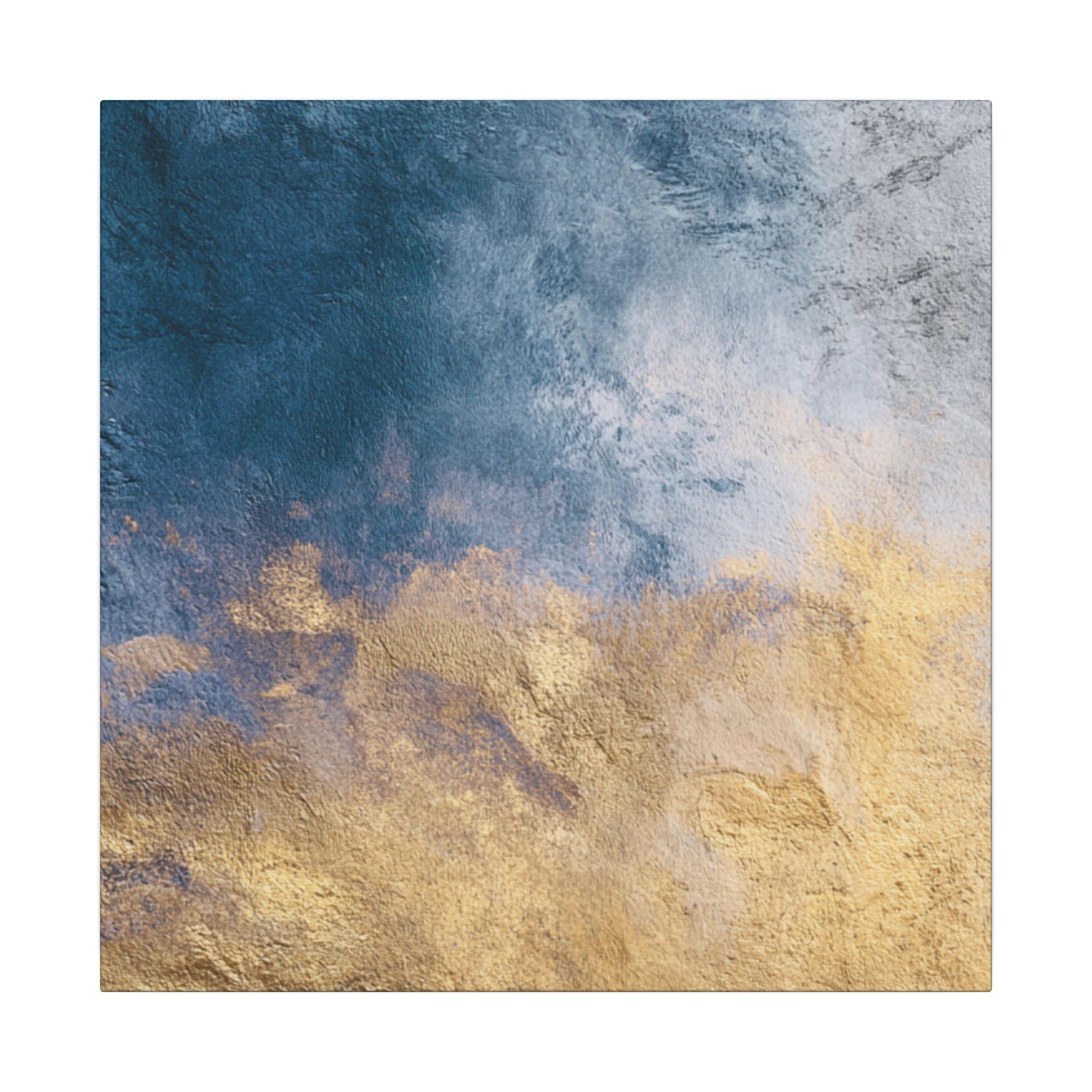 Abstract Neutral Wall Art Print | Boho Earthy Home Decor | Blue, Muted Gold Modern Organic Art