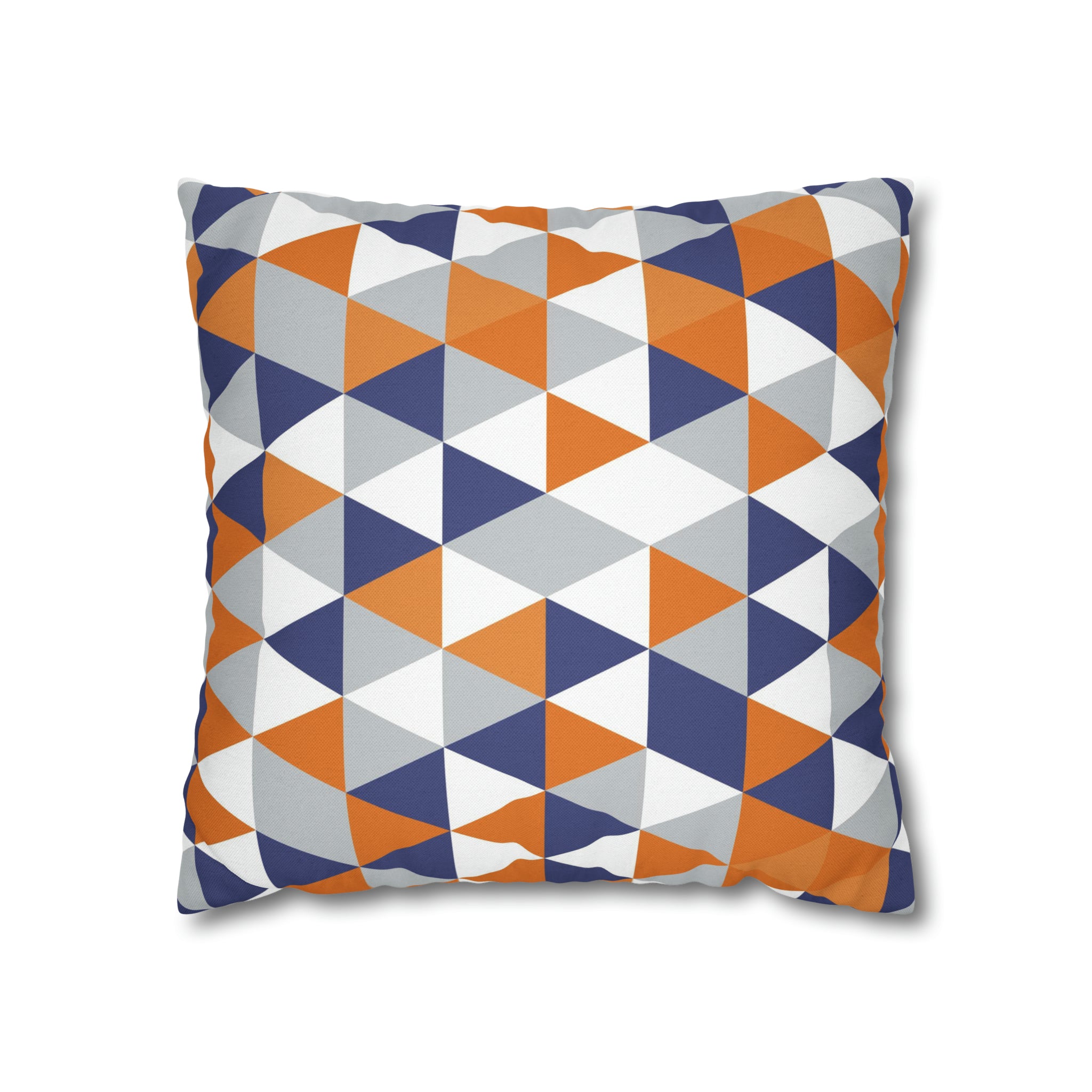 Abstract Pillow Cover | Orange Blue White Gray Geometric