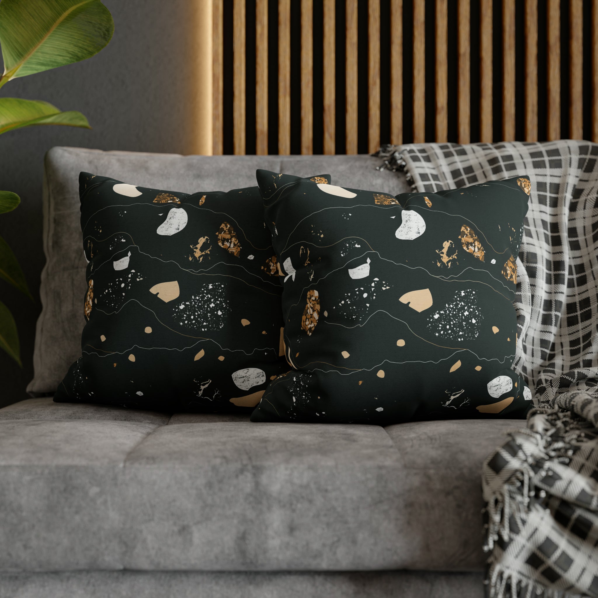 Abstract Pillow Cover | Black Beige