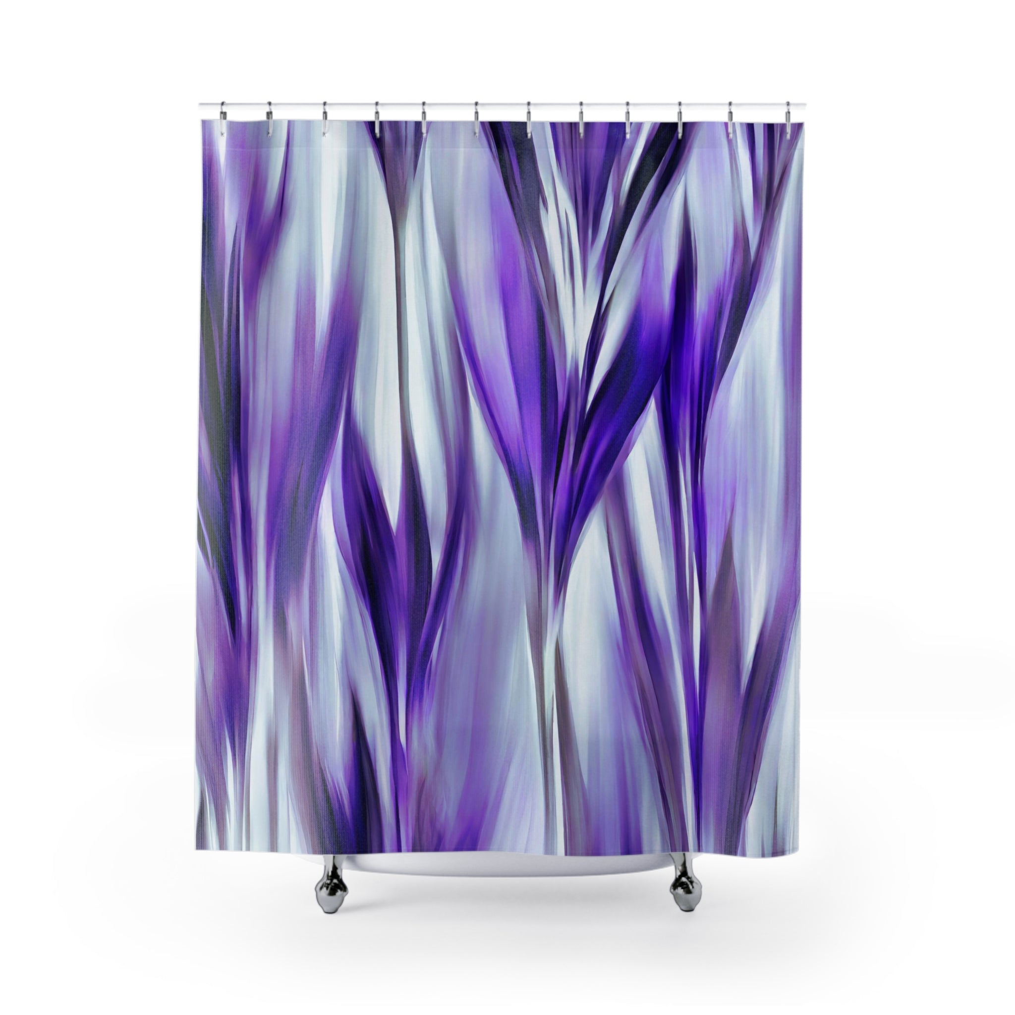 Boho Shower Curtain | Purple Blue Watercolor Abstract