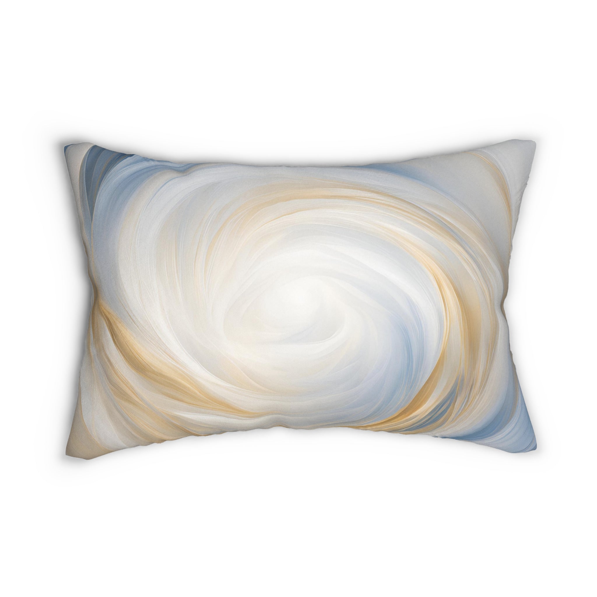 Abstract Lumbar Pillow | Beige, Pale Blue White