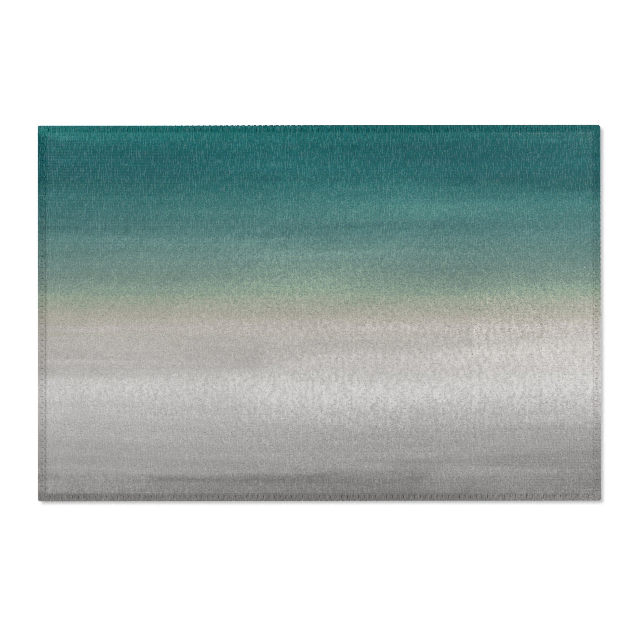 Modern Area Rug | Teal Green, Grey Ombre