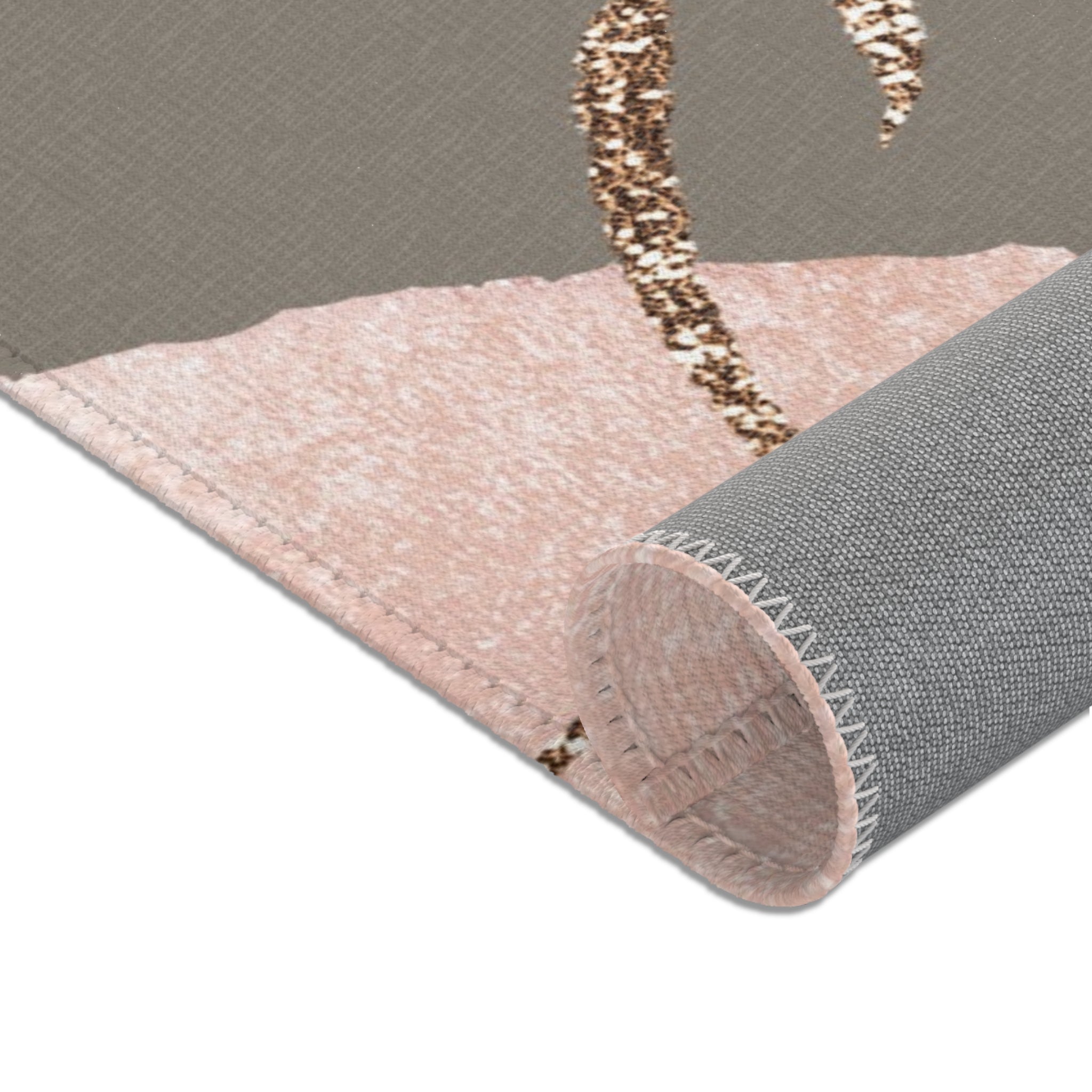 Abstract Area Rug | Watercolor Taupe Blush pink, Burnt Rust