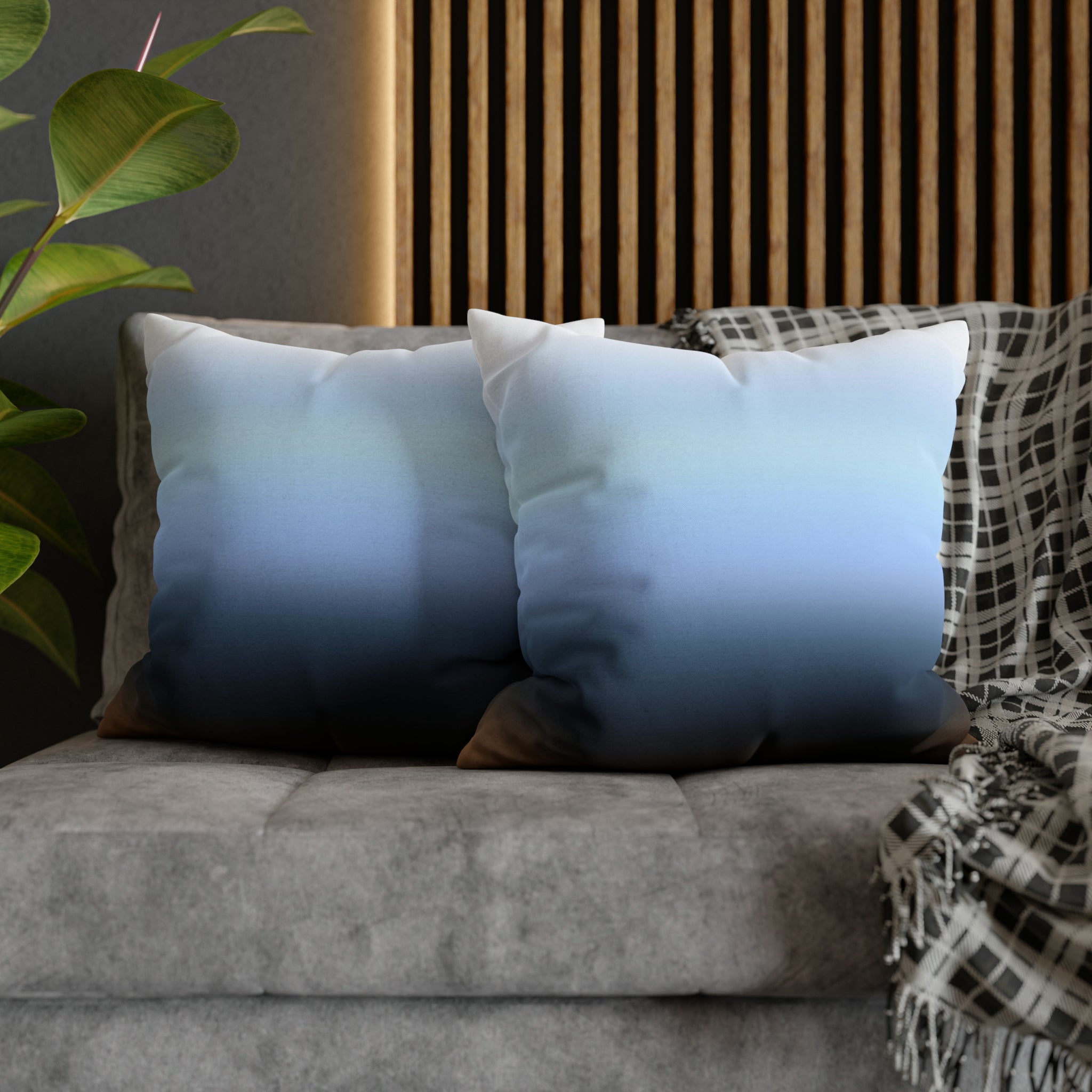 Abstract Pillow Cover | Navy Sky Blue Gradient