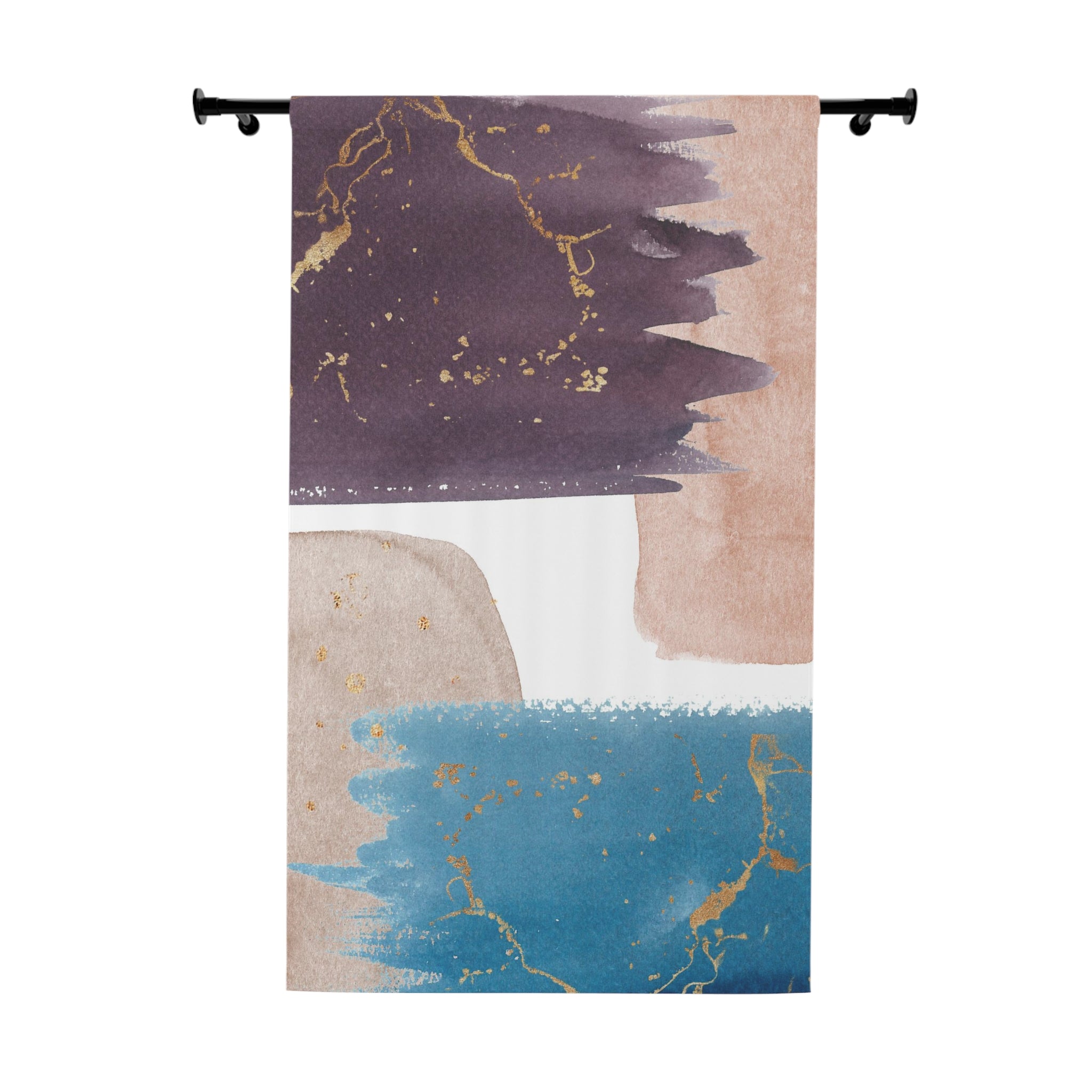 Abstract Window Curtains | Mauve Purple, Blue Beige