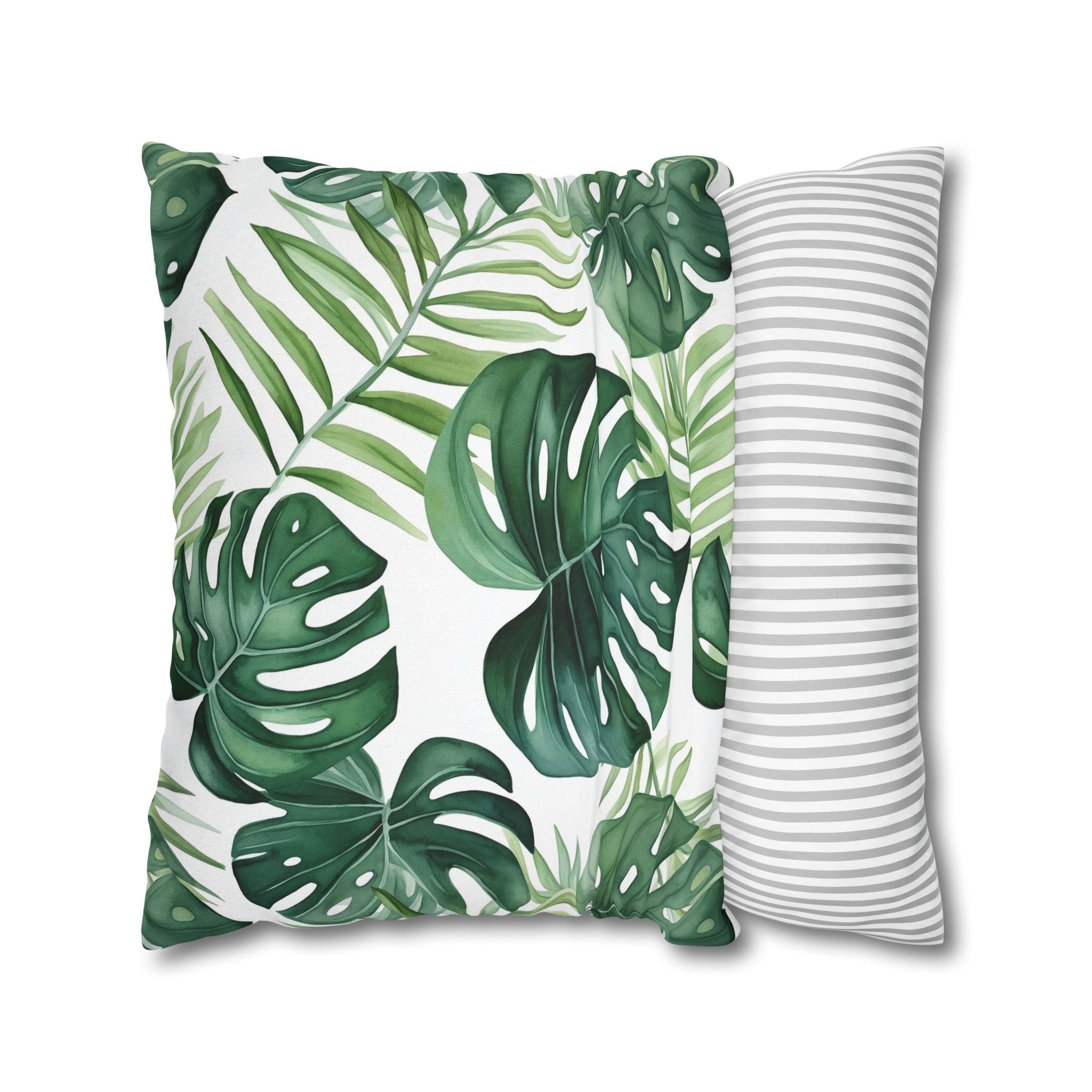 Green Monsteral Jungle Pillow Cover | Floral Pillowcase