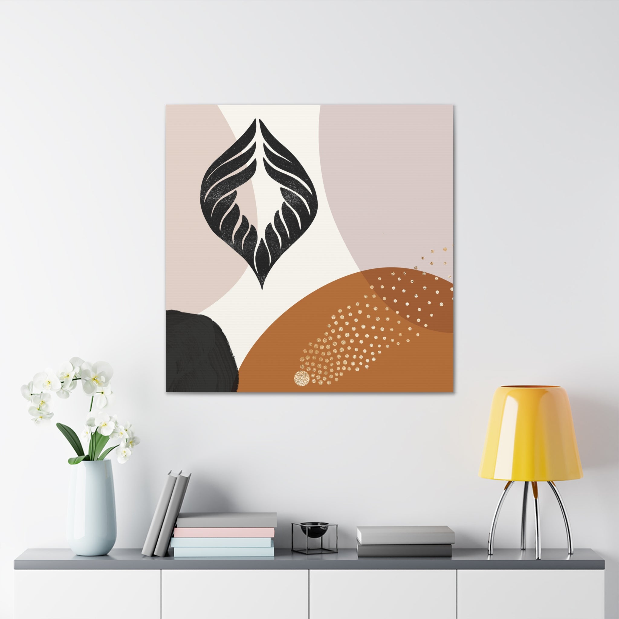 Bohemian Canvas Wall Art | Rust Beige Black