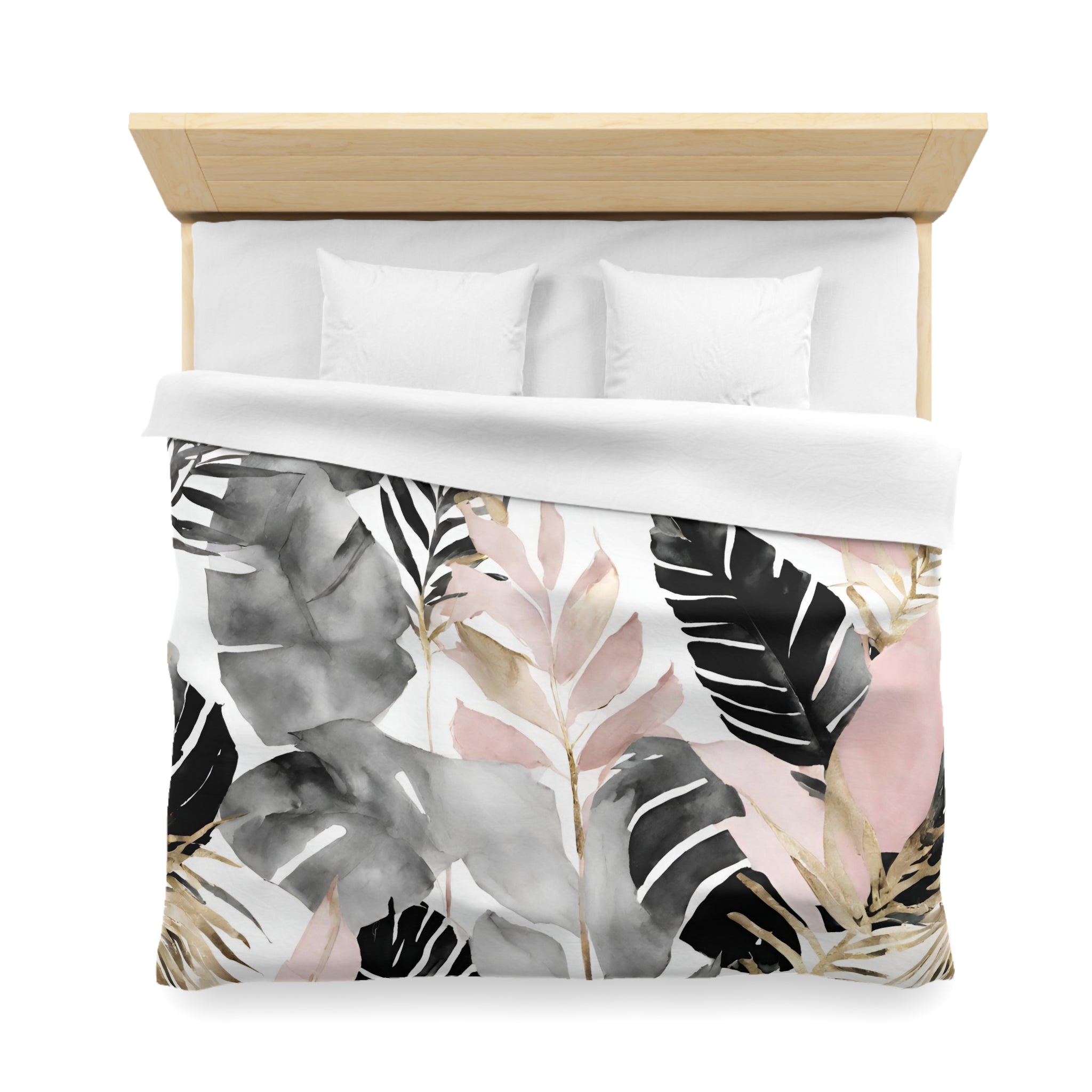 Abstract Floral Duvet, Pillow Cover Set | Grey Blush White Bedroom Set