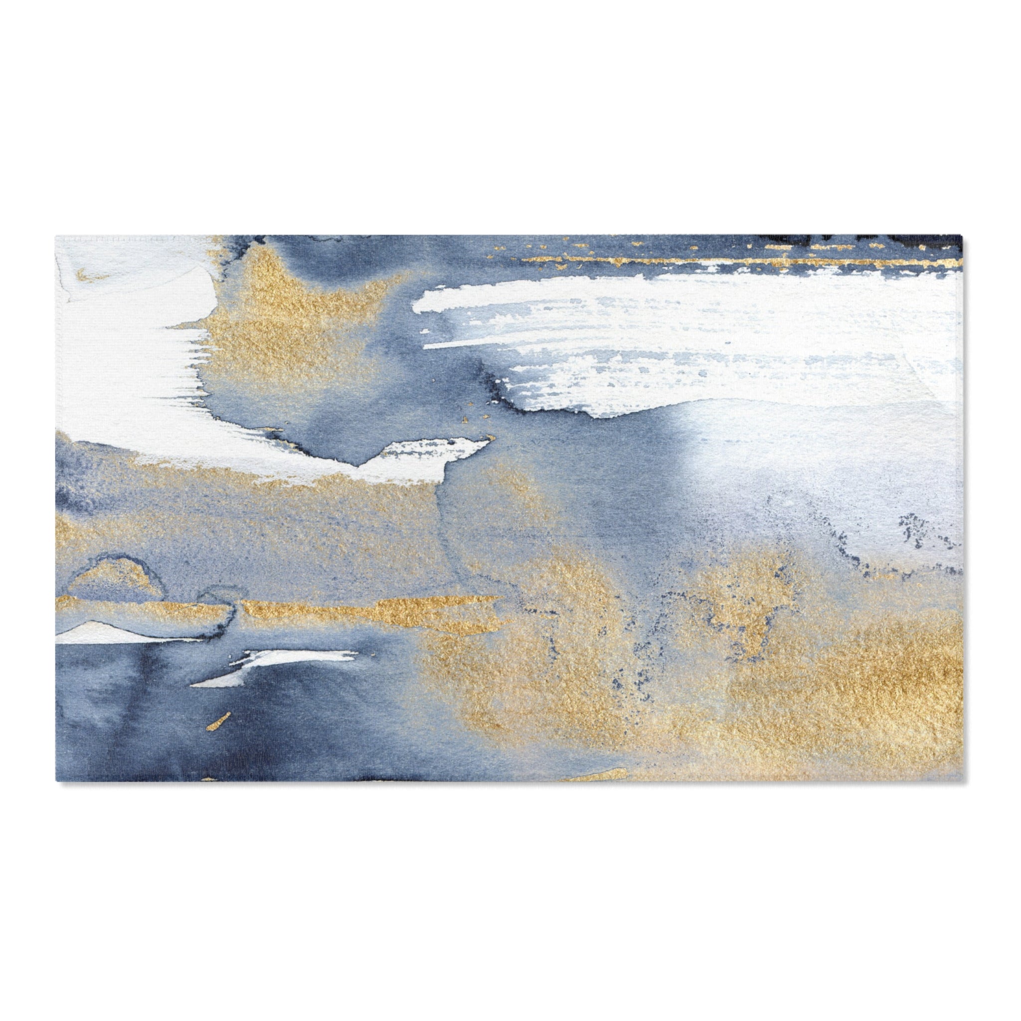 Abstract Colorful Area Rug | Blue Beige White Ombre Rug