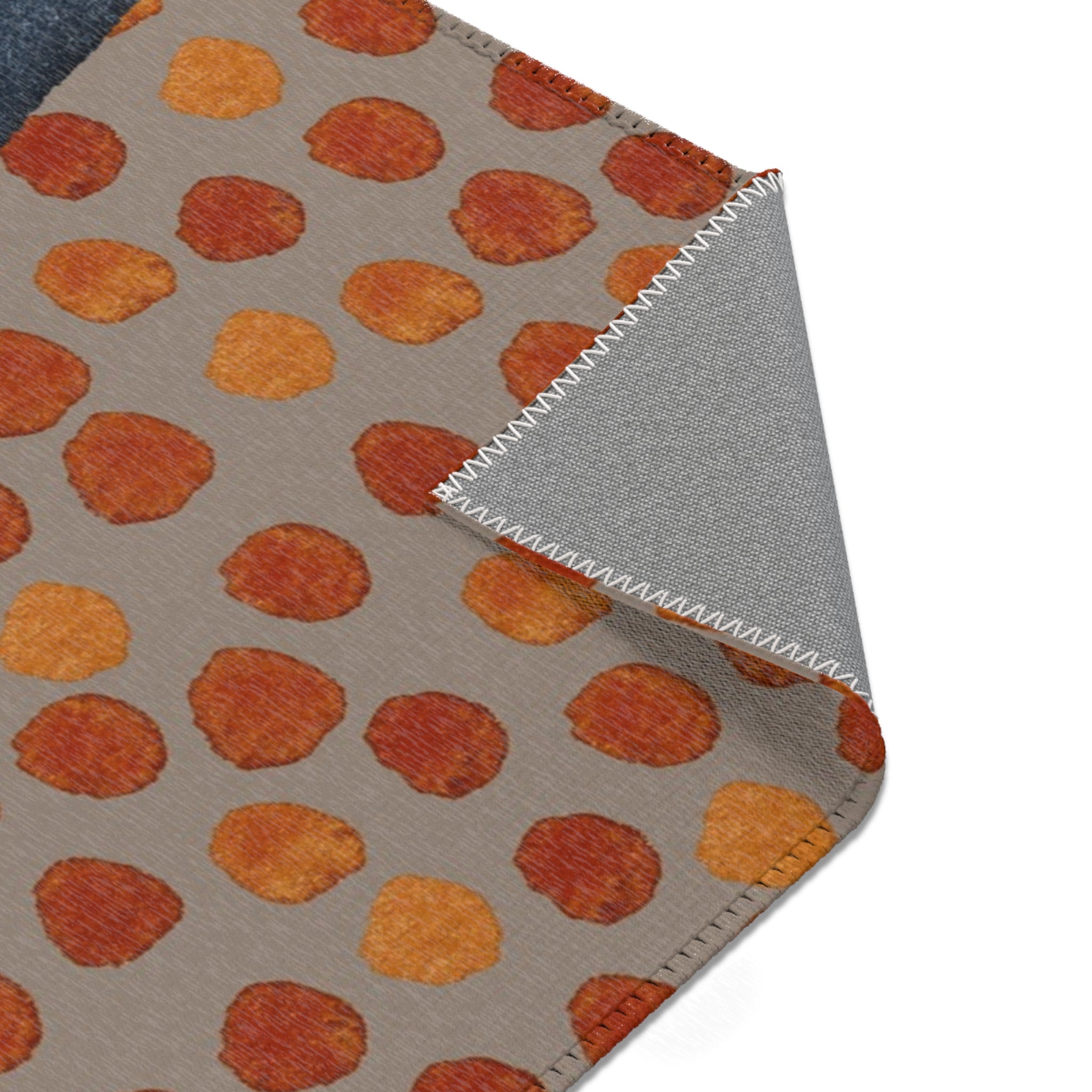 Abstract Area Rug | Watercolor Taupe Beige, Navy Blue Rust