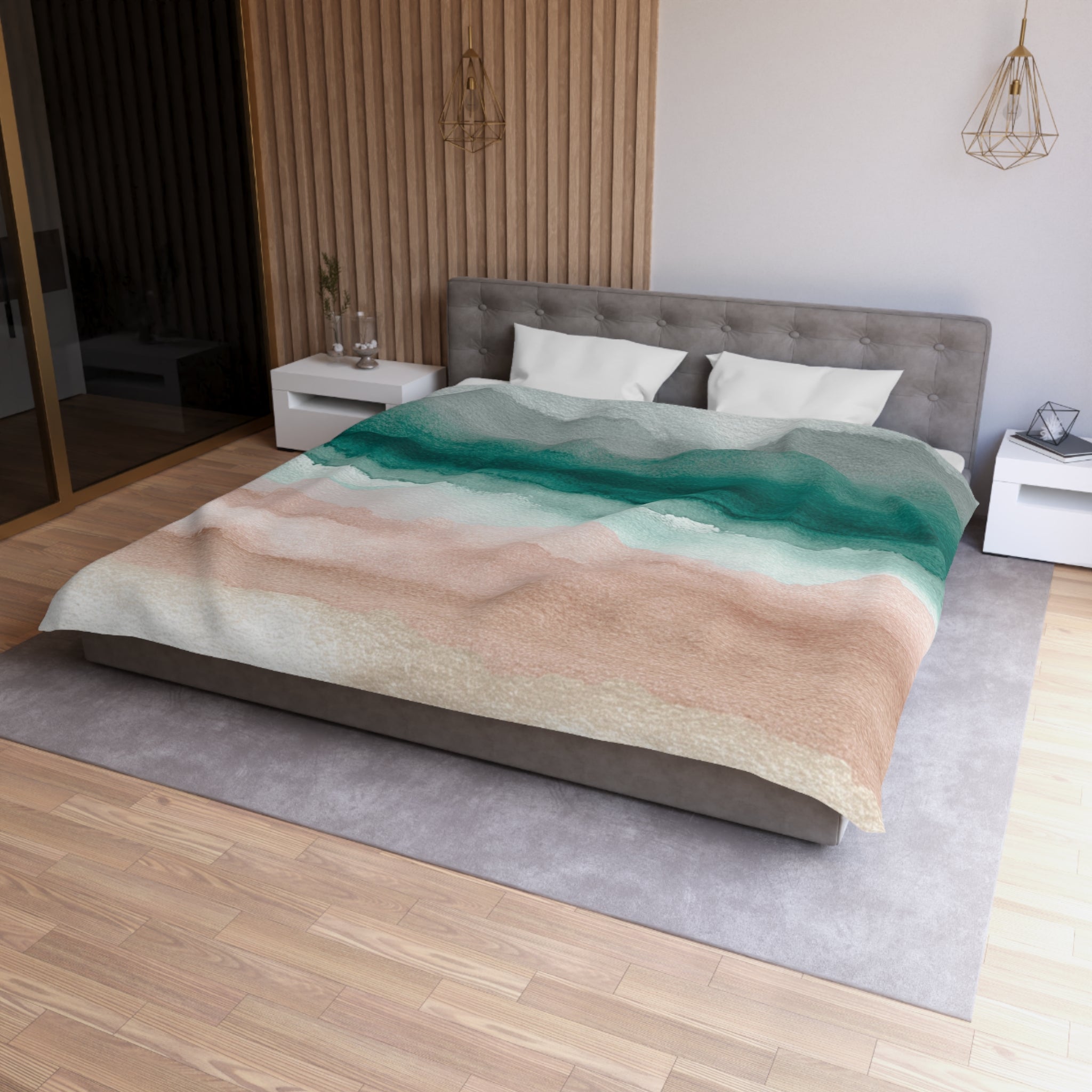 Ombre Duvet, Pillow Cover | Pink Green Bedroom Decor