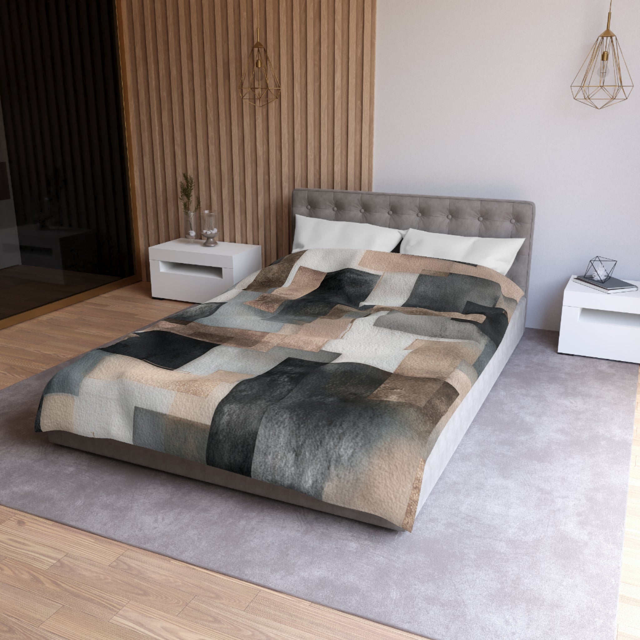Geometric Duvet, Pillow Cover Set | Earthy Watercolor, Bedroom Set