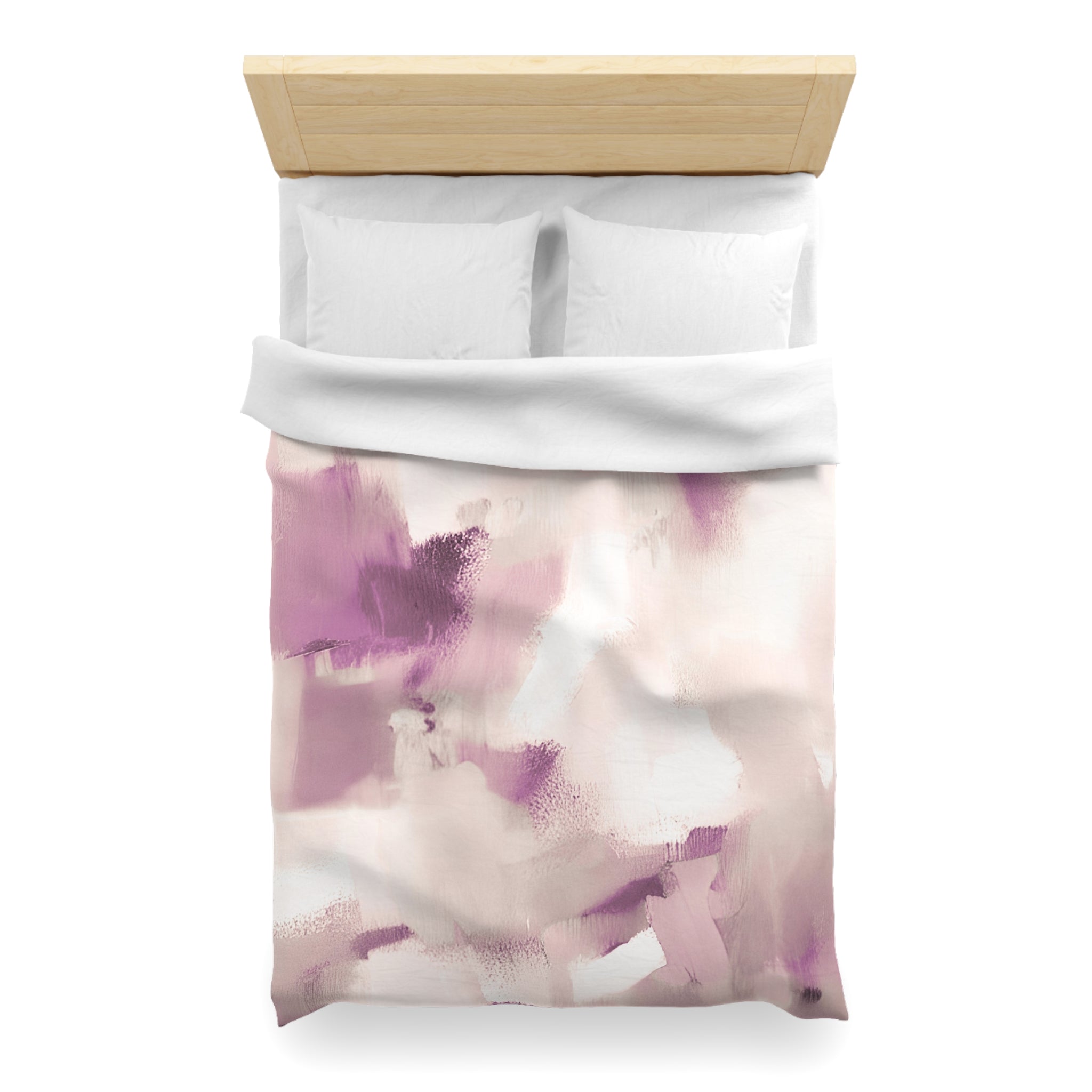 Abstract Duvet, Pillow Cover | White Beige Mauve Bedroom Decor