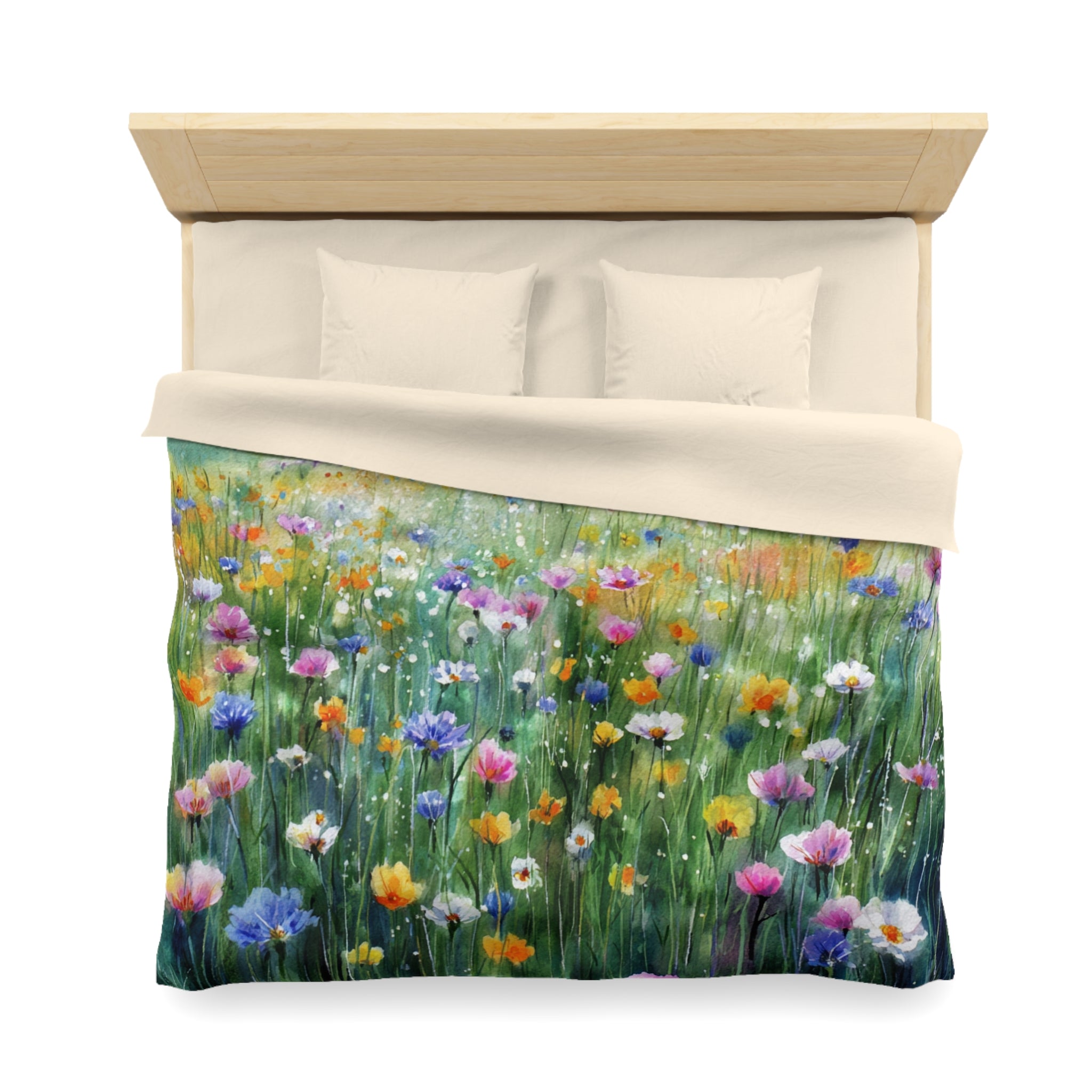 Floral Duvet, Pillow Cover | Green Yellow Bedroom Decor