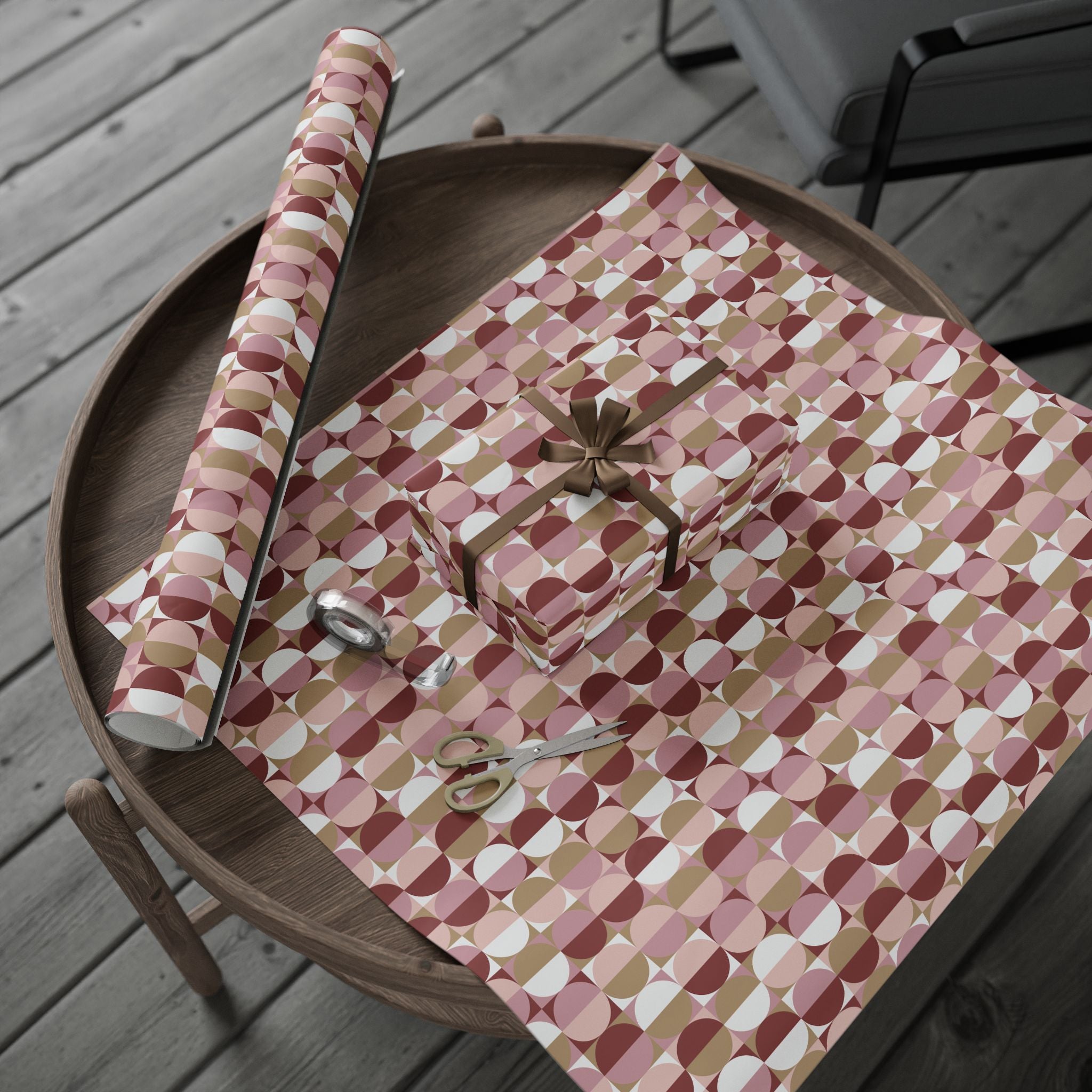 Retro Wrapping Paper, Geometric Gift Wrapping for the Holidays, Birthdays