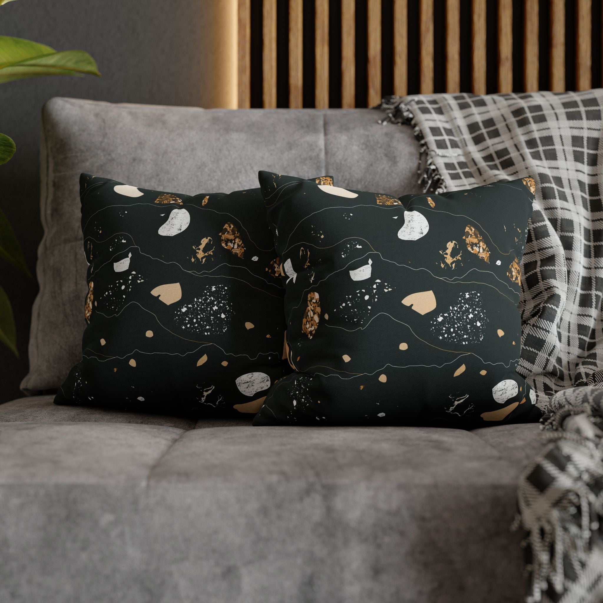 Abstract Pillow Cover | Black Beige