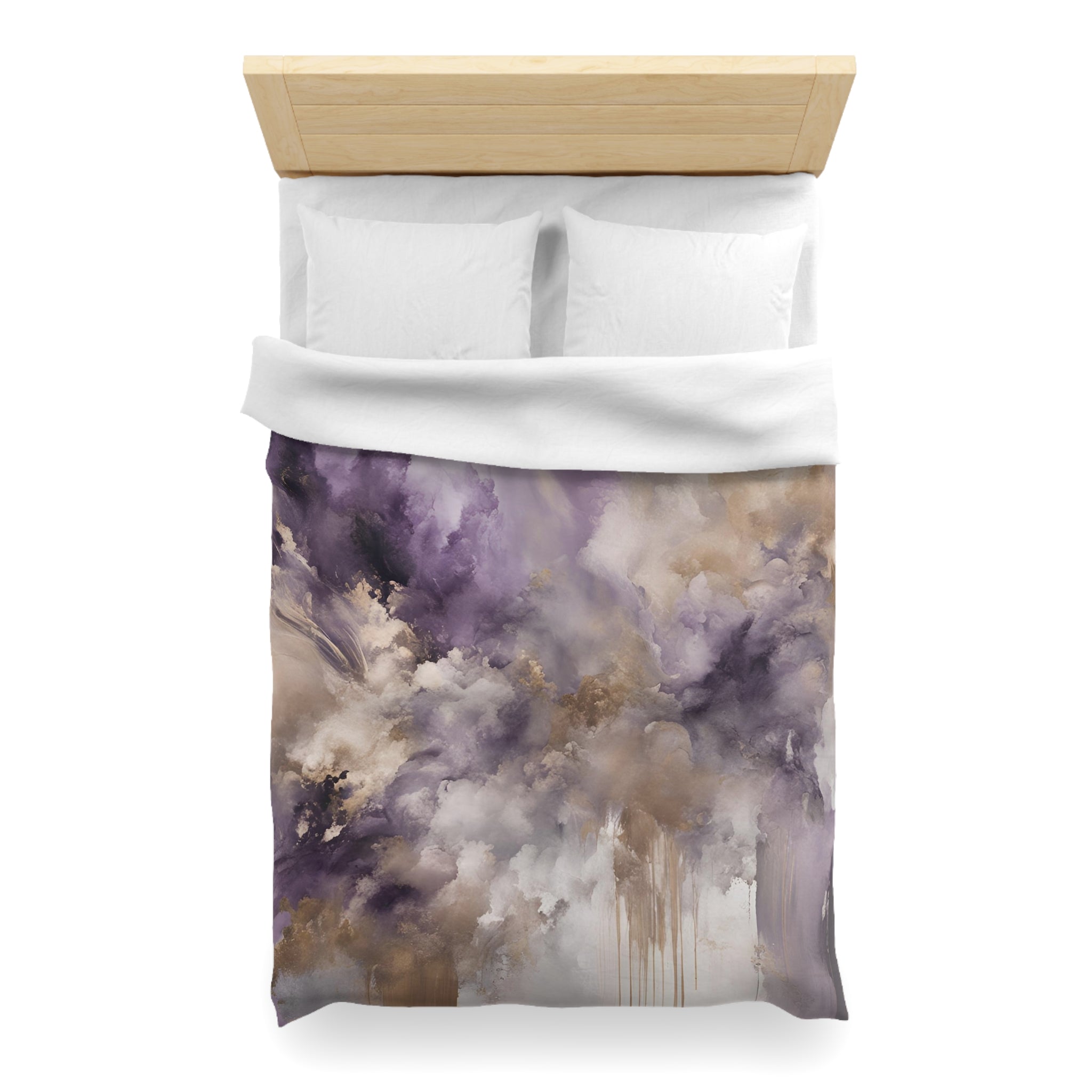 Abstract Duvet, Pillow Cover Set | Lavender Beige Bedroom Set