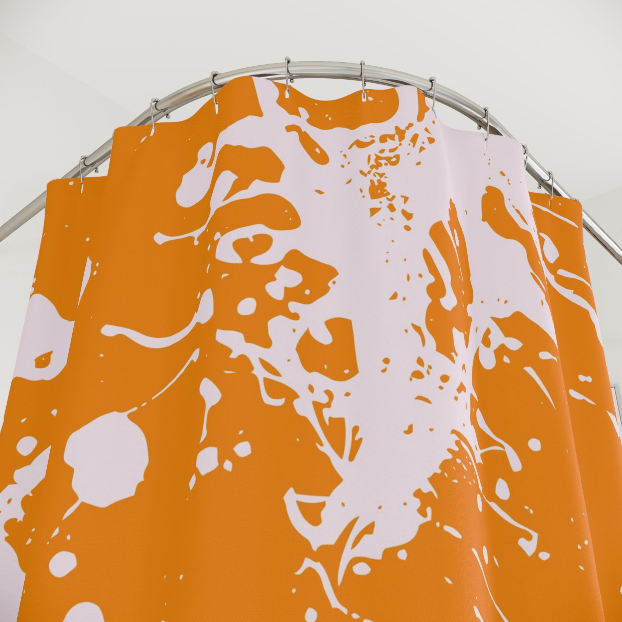 Abstract Shower Curtain | Colorful Orange Pink Ink Splash