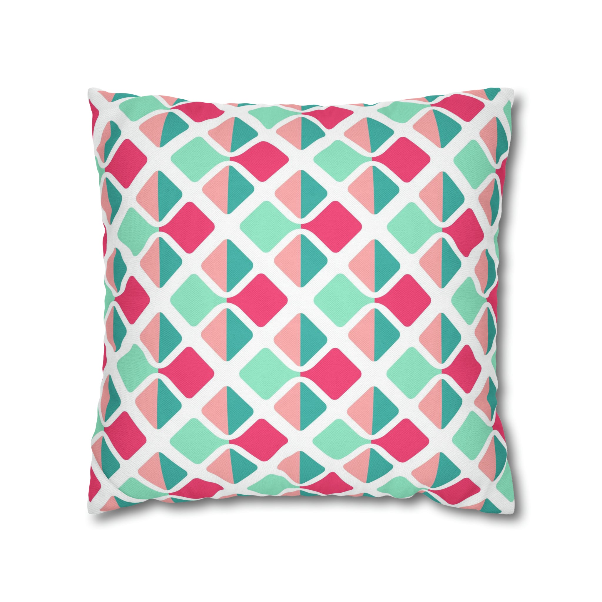 Modern Abstract Pillow Cover | Magenta Pink, Mint Green