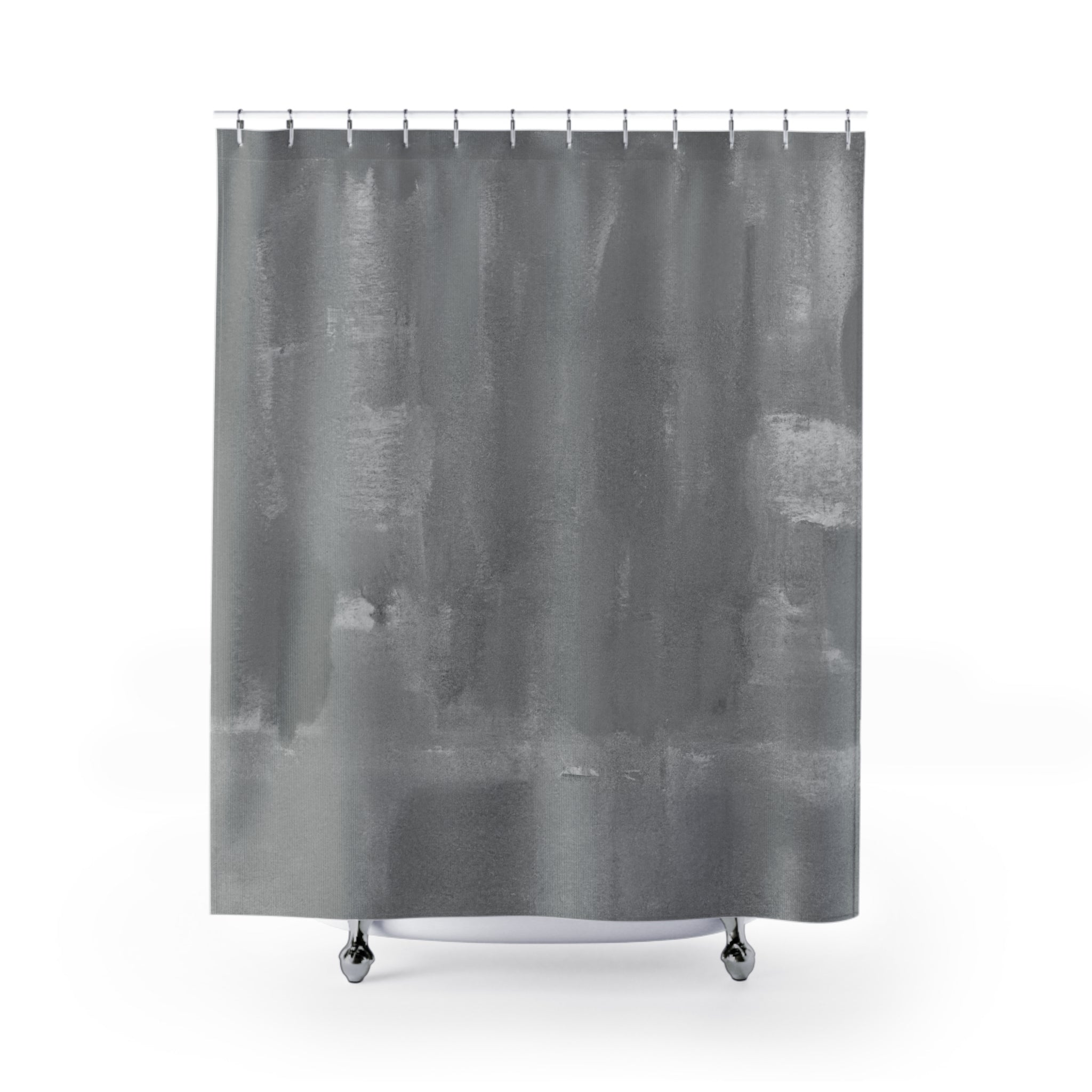 Grey Slate Shower Curtain | Rustic Wall Minimalist Fabric Curtain