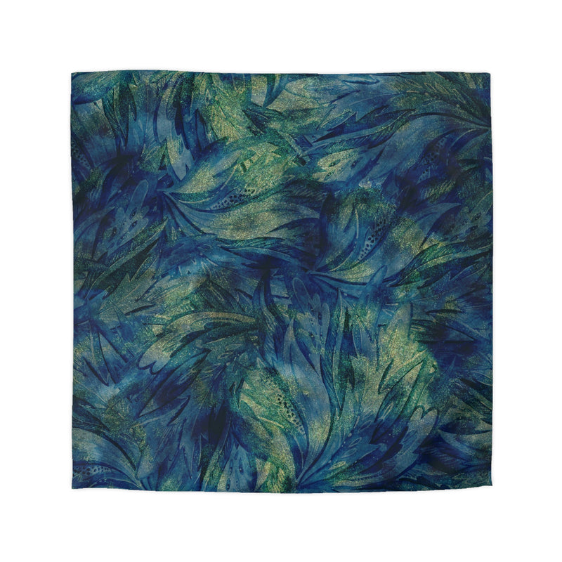 Abstract Duvet Cover | Peacock Navy Blue, Green