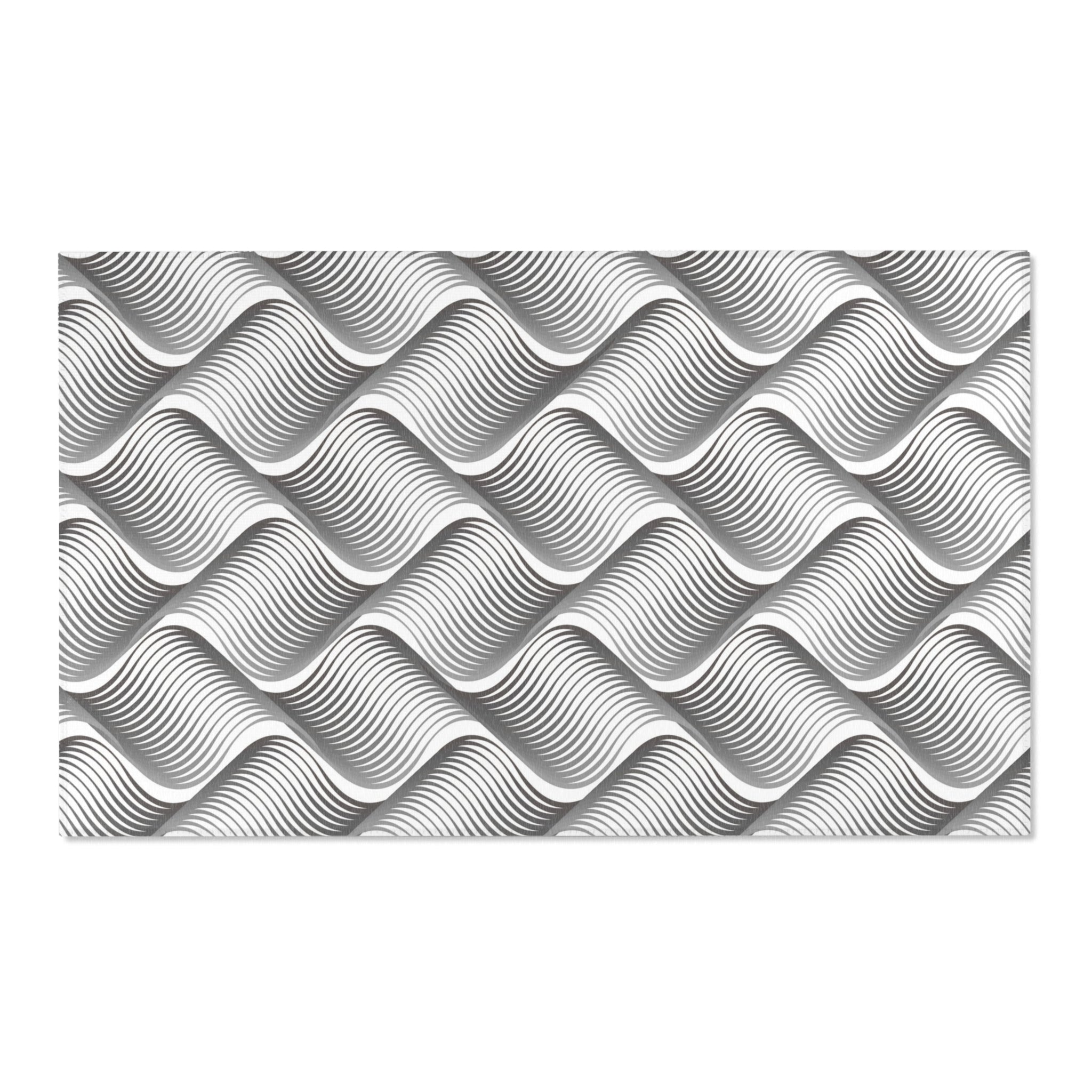 Abstract Area Rug | Grey White Pattern Rug