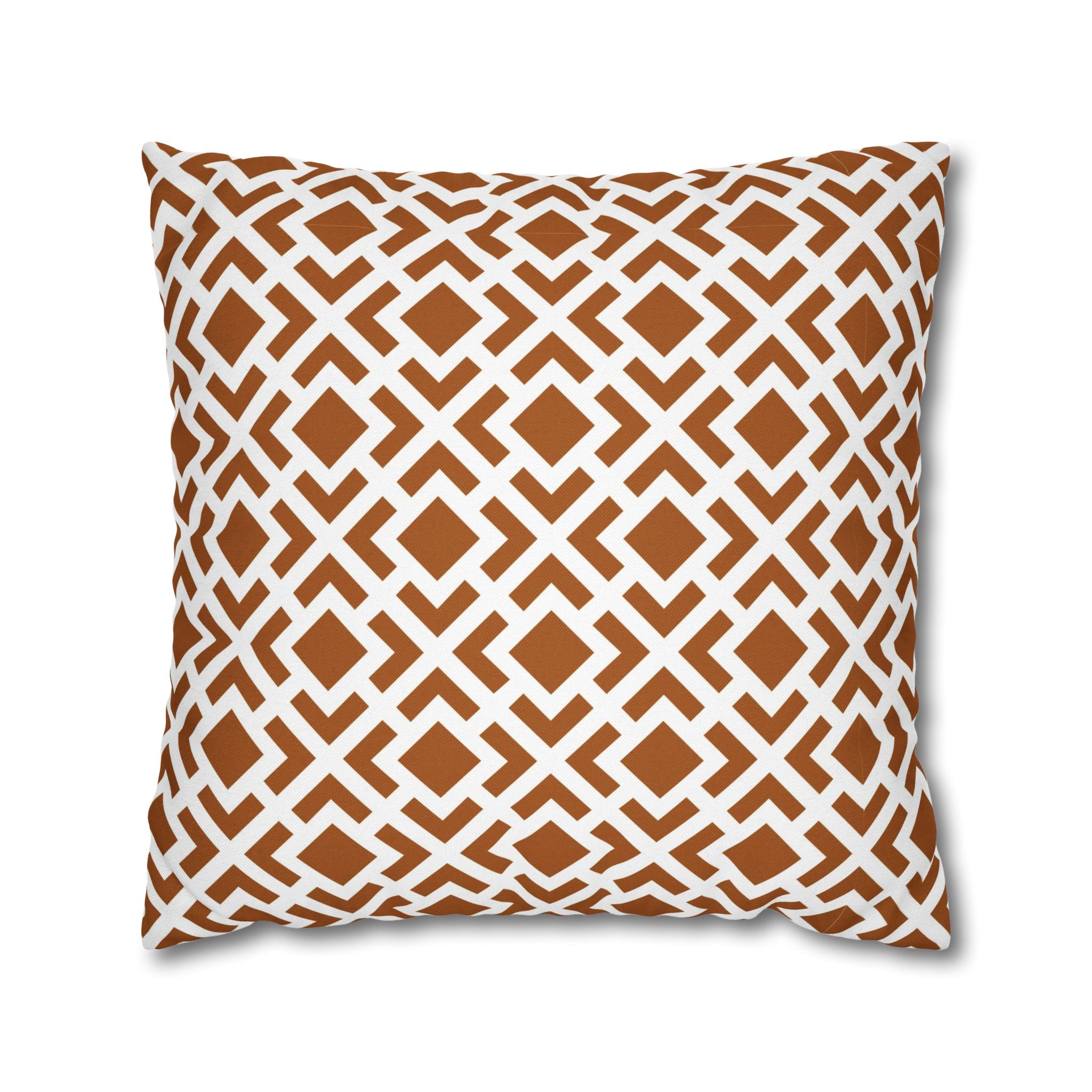 Geometric Pillow Cover | Brown White Pillowcase