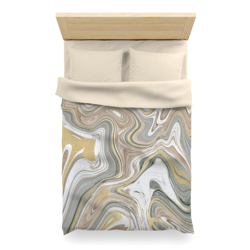 Boho Duvet Cover | Neutral Beige, Gray Marble