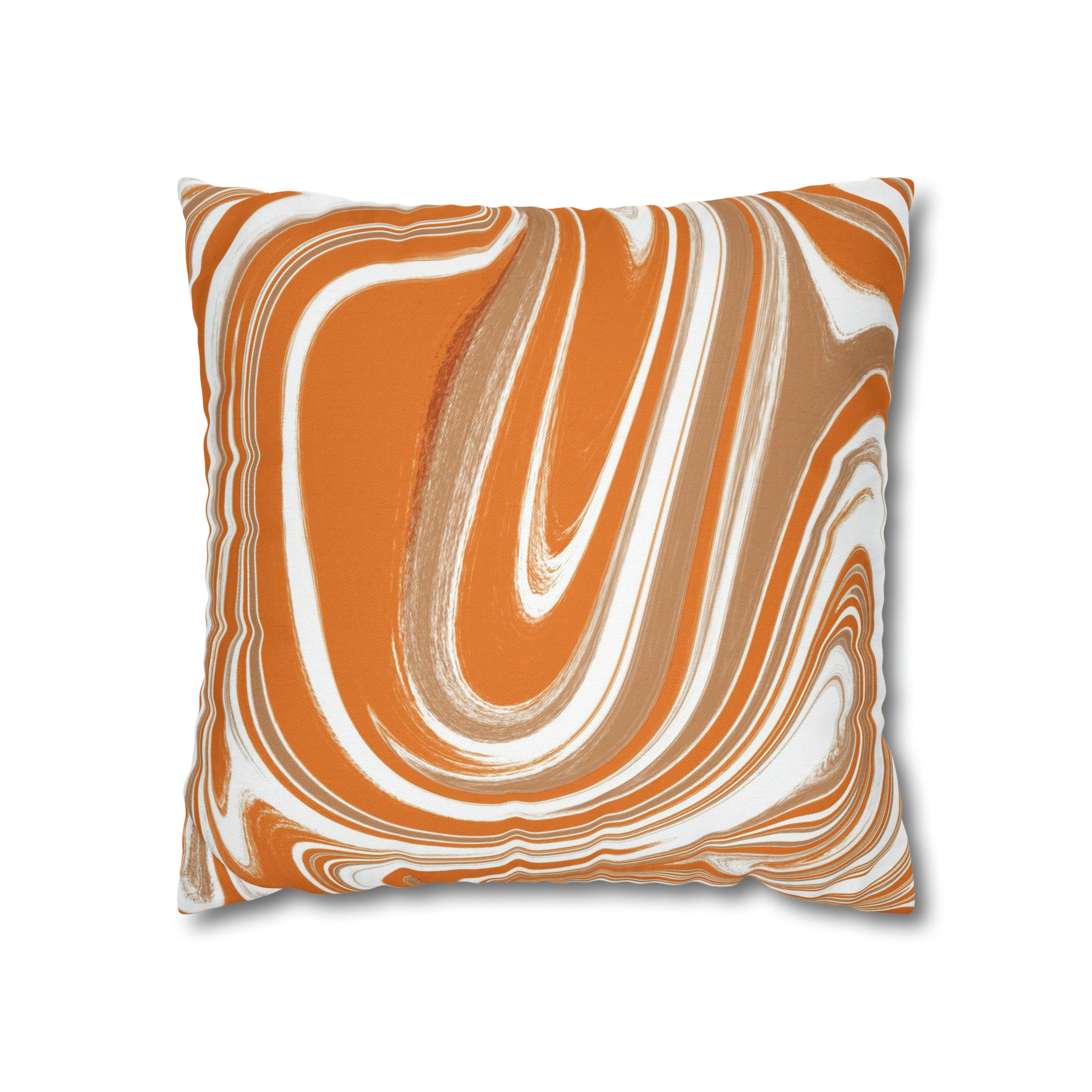 Abstract Pillow Cover | Orange Beige White Retro